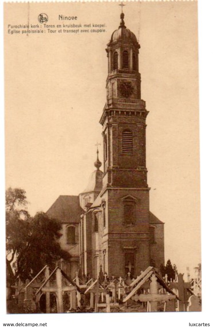 NINOVE. EGLISE PAROISSIALE. TOUR ET TRANSEPT AVEC COUPOLE. - Ninove