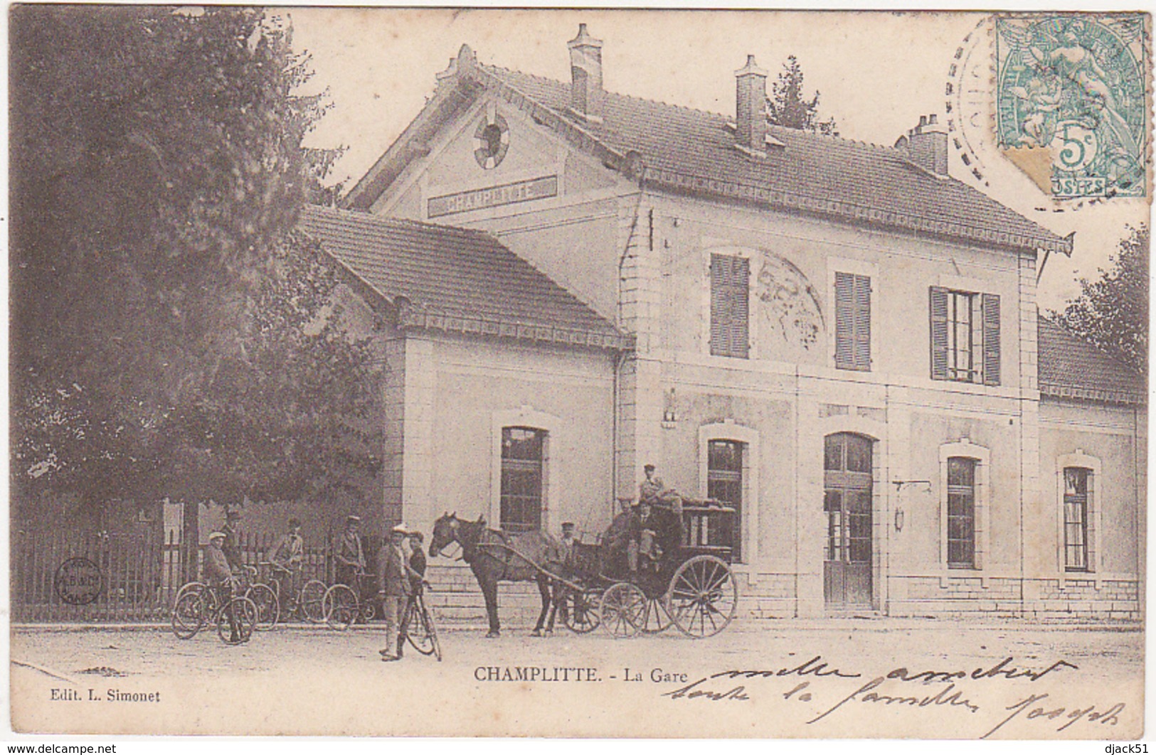 70 - CHAMPLITTE - La Gare - 1903 / Carte Précurseur / Animation - Andere & Zonder Classificatie