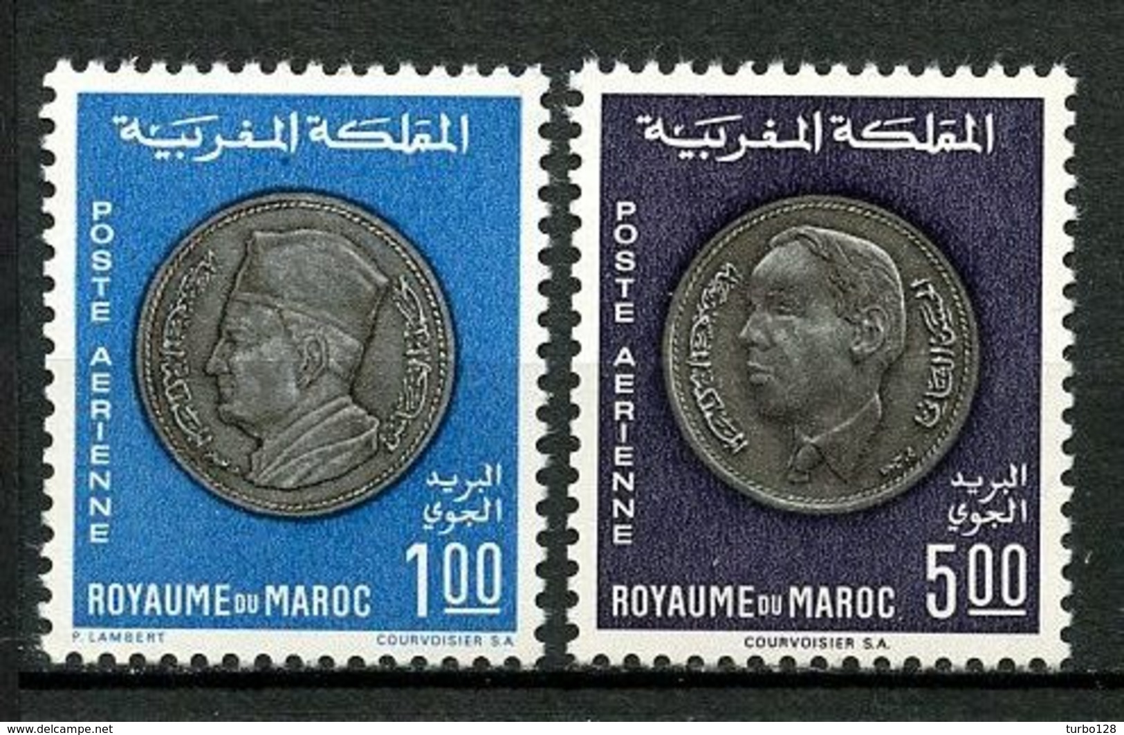 MAROC 1969 PA N° 117/118 ** Neufs MNH Superbes C 19 € Monnaies Nationales Dirham Mohamed V Hassan II - Maroc (1956-...)