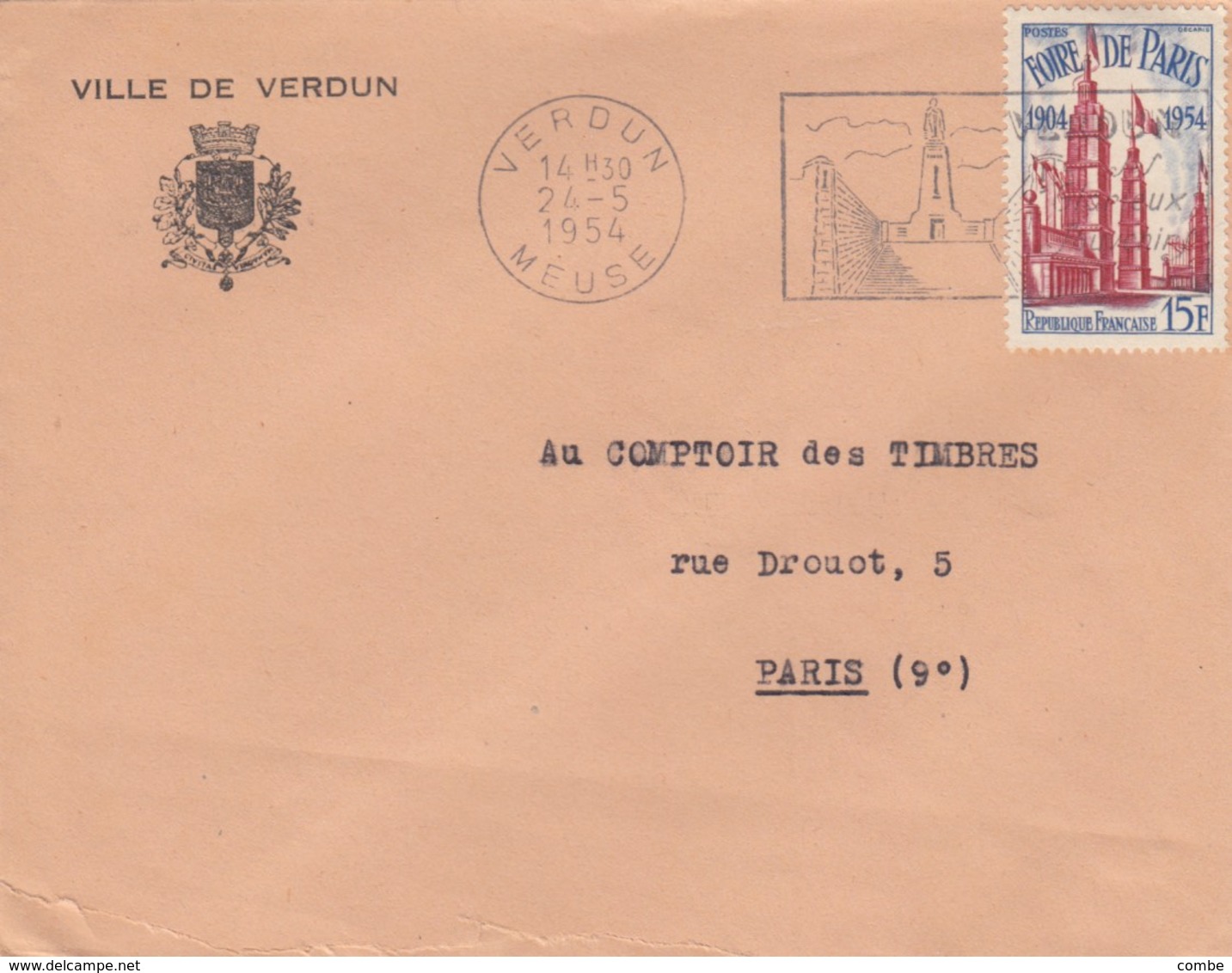 SEUL SUR LETTRE. 1954 FOIRE DE PARIS - 1921-1960: Moderne