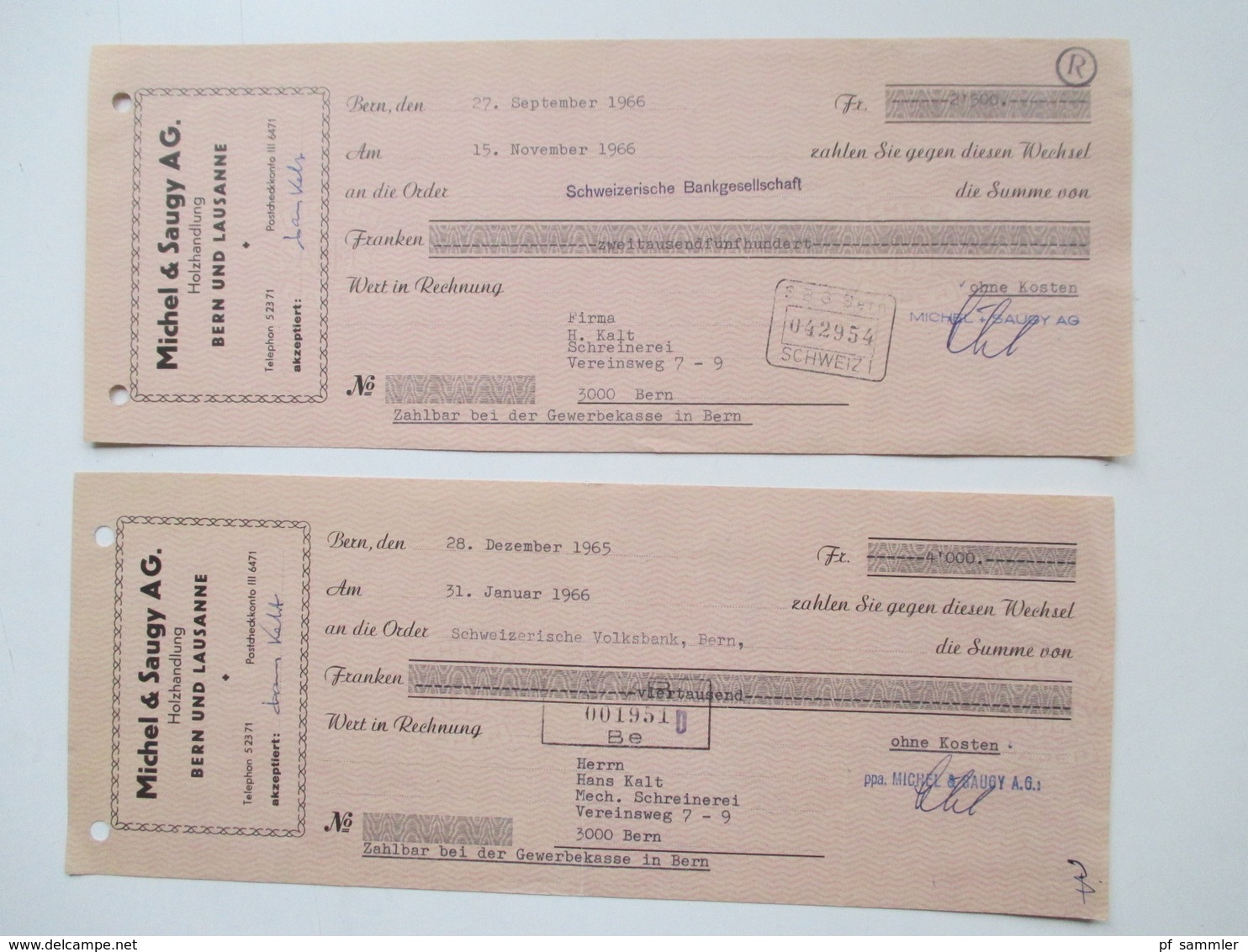 Schweiz 1900 - 1966 Wechsel / Dokumente viele mit Stempelmarken / Fiskalmarken. Insgesamt ca. 100 Stück! Revenues