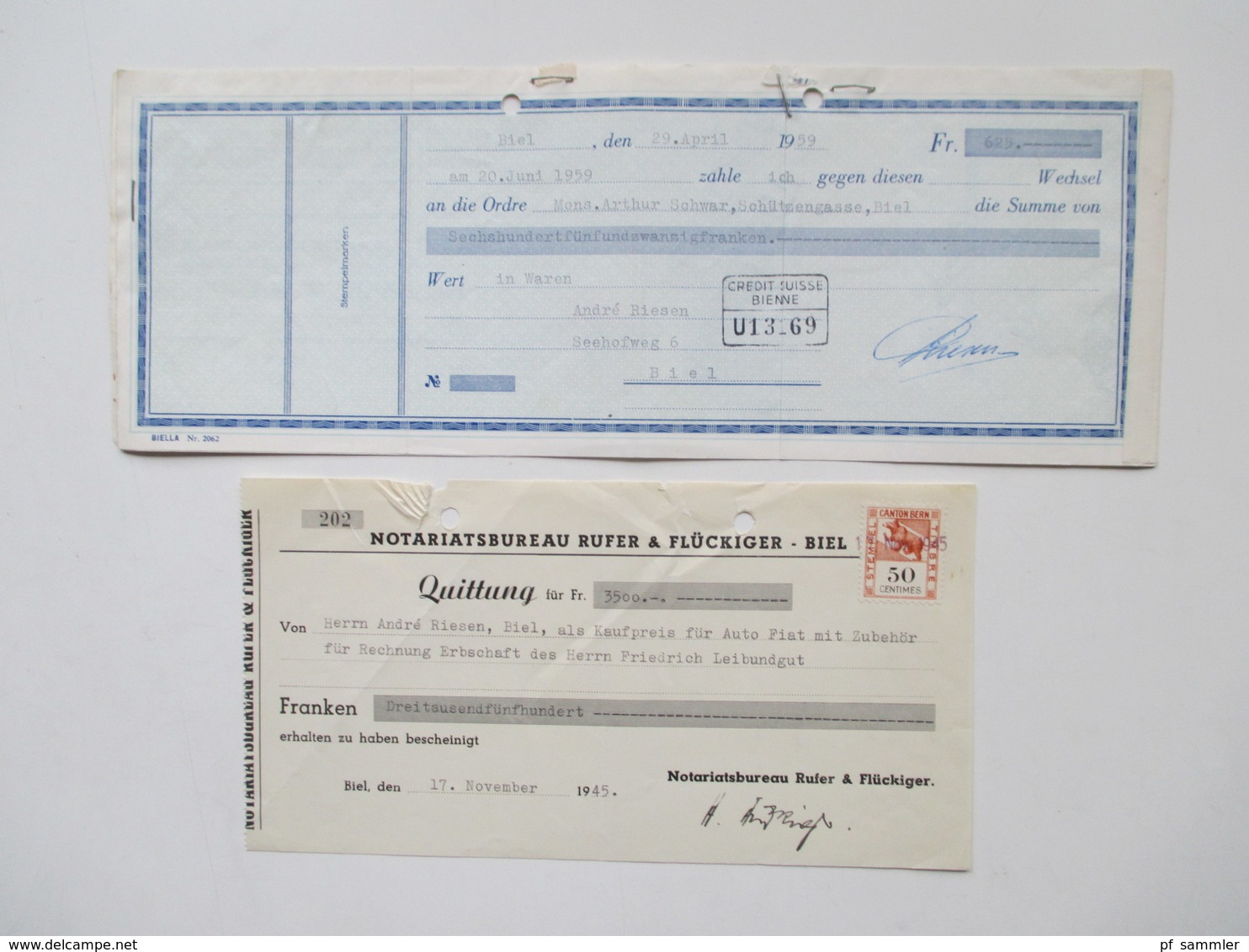 Schweiz 1900 - 1966 Wechsel / Dokumente viele mit Stempelmarken / Fiskalmarken. Insgesamt ca. 100 Stück! Revenues