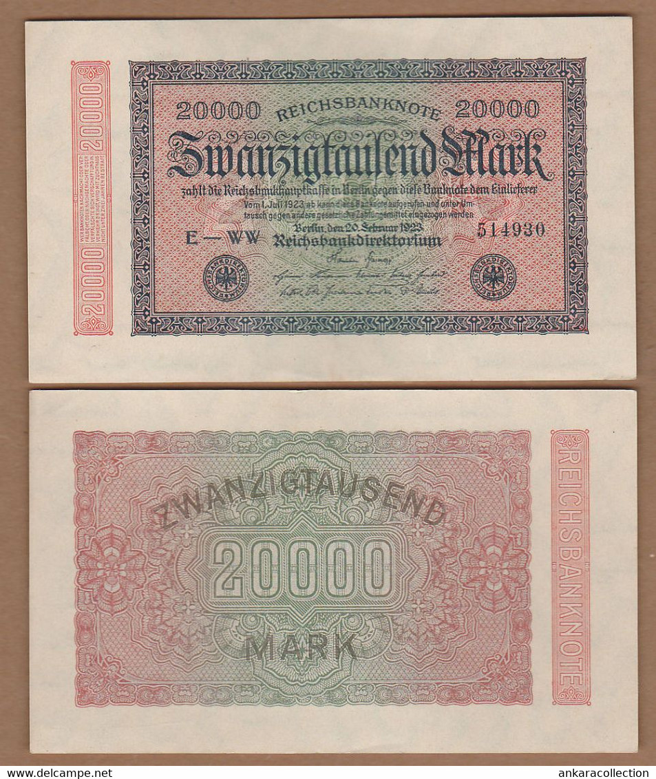AC - GERMANY 20 000 MARK E - WW 1923 AUNC - UNCIRCULATED - 20.000 Mark