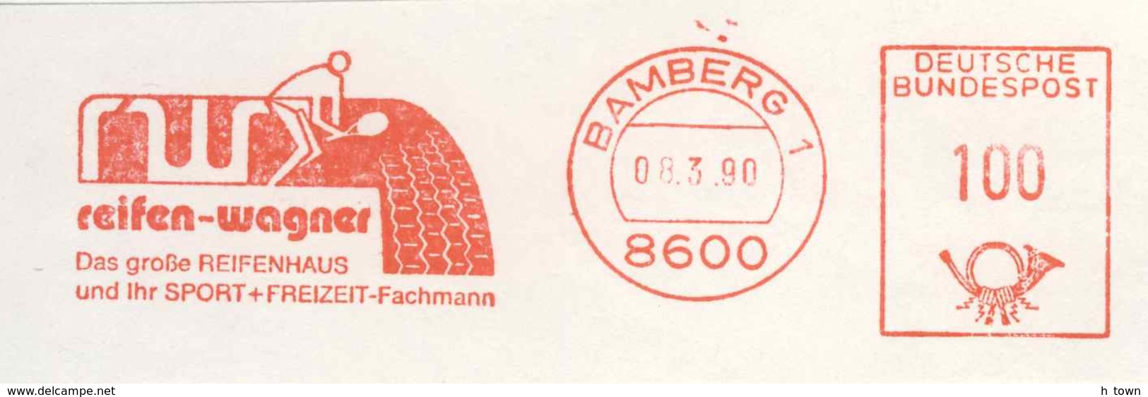 7219  Tennis: Ema D'Allemagne, 1989 - Meter Stamp From Bamberg, Germany. Tire Pneu - Tennis