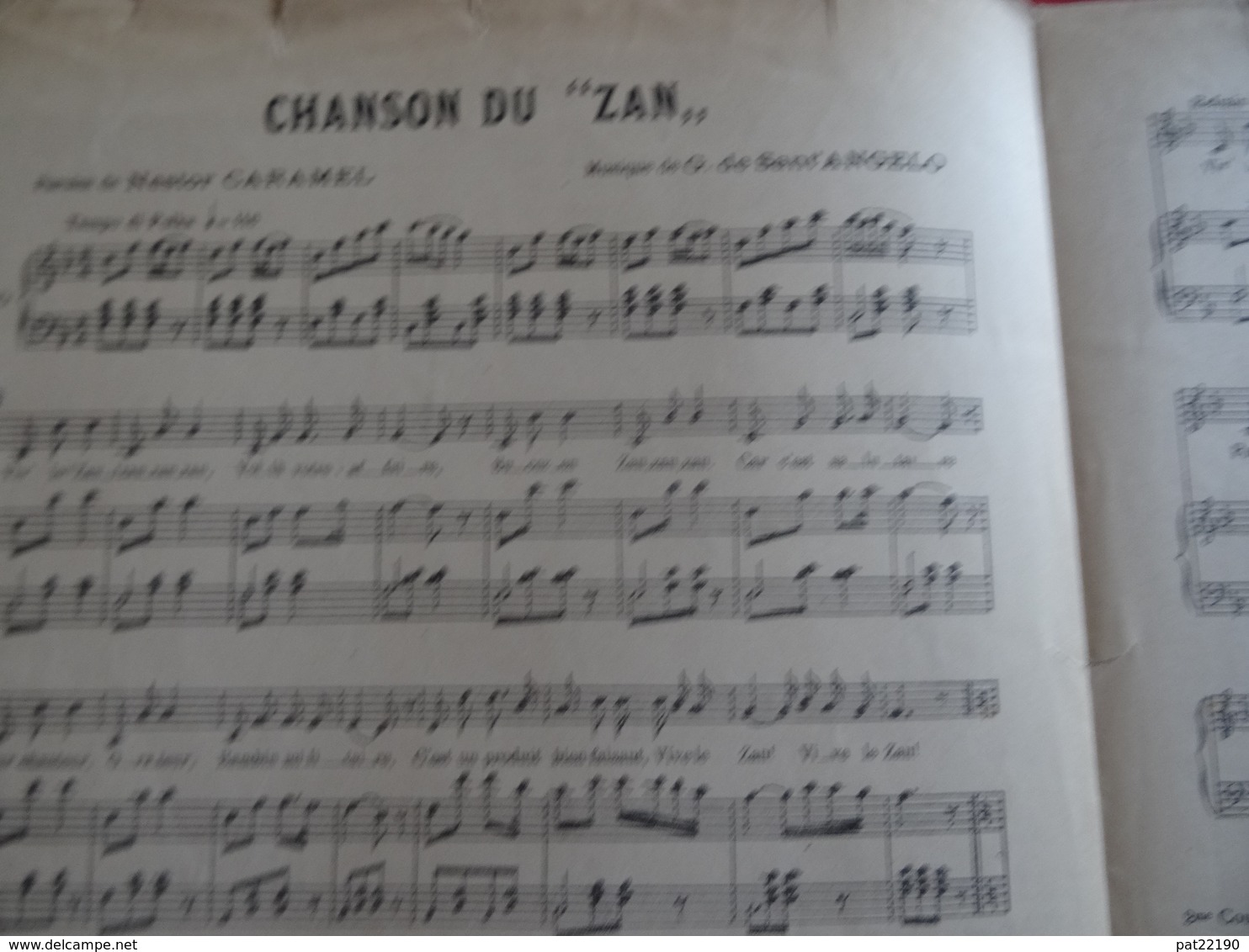 Partition Ancienne GF Polka Pour Piano Chanson Du Zan Le Roi Des Réglisses Nestor Caramel Sant'Angelo - Partitions Musicales Anciennes