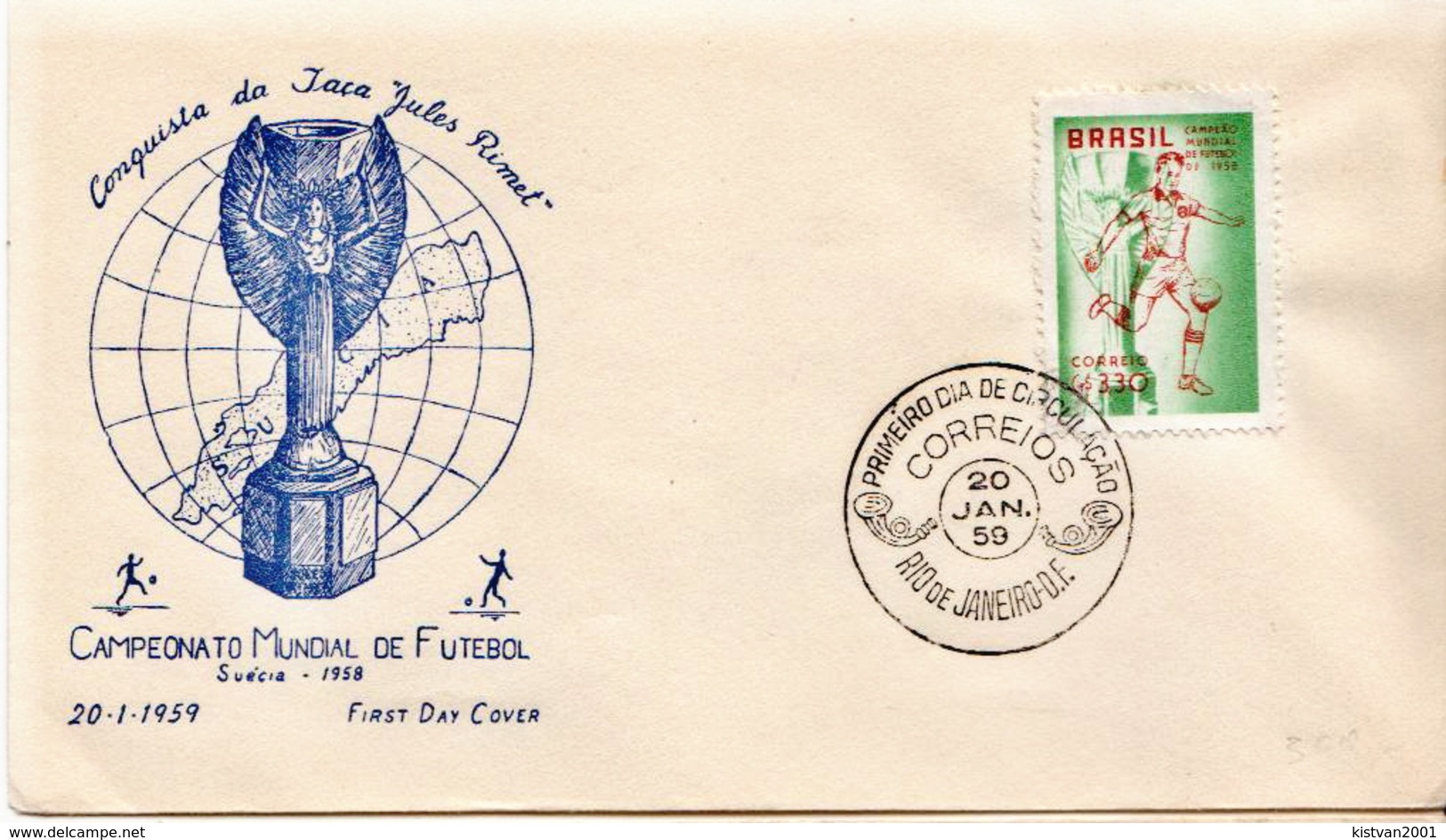 Brazil Stamp On FDC - 1958 – Sweden