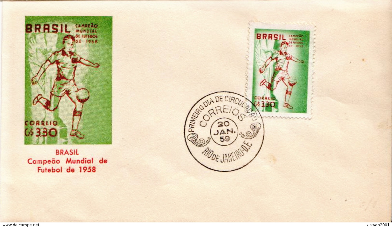 Brazil Stamp On FDC - 1958 – Sweden