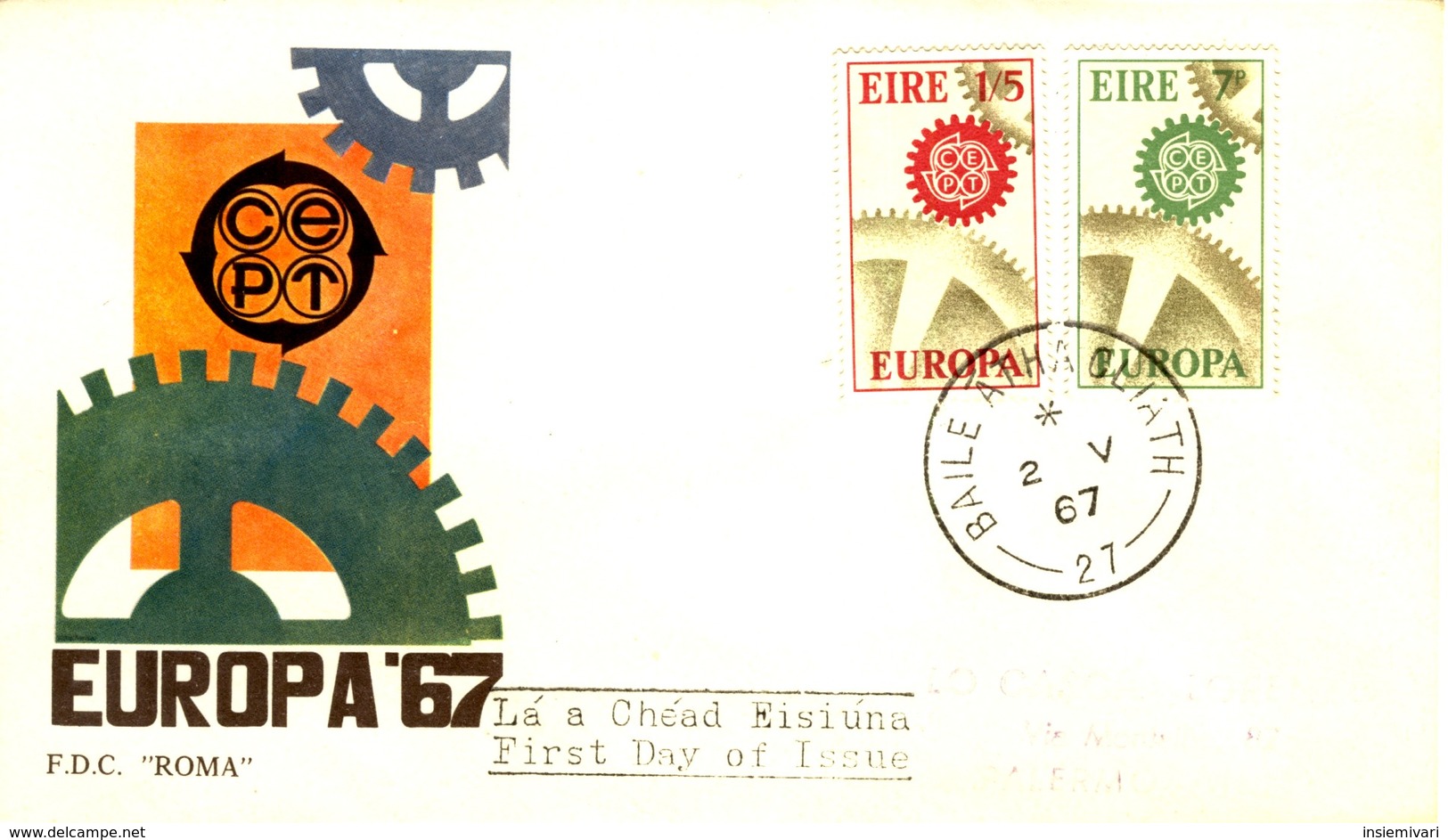 *1967 - IRLANDA - EUROPA - BUSTA FDC. - FDC