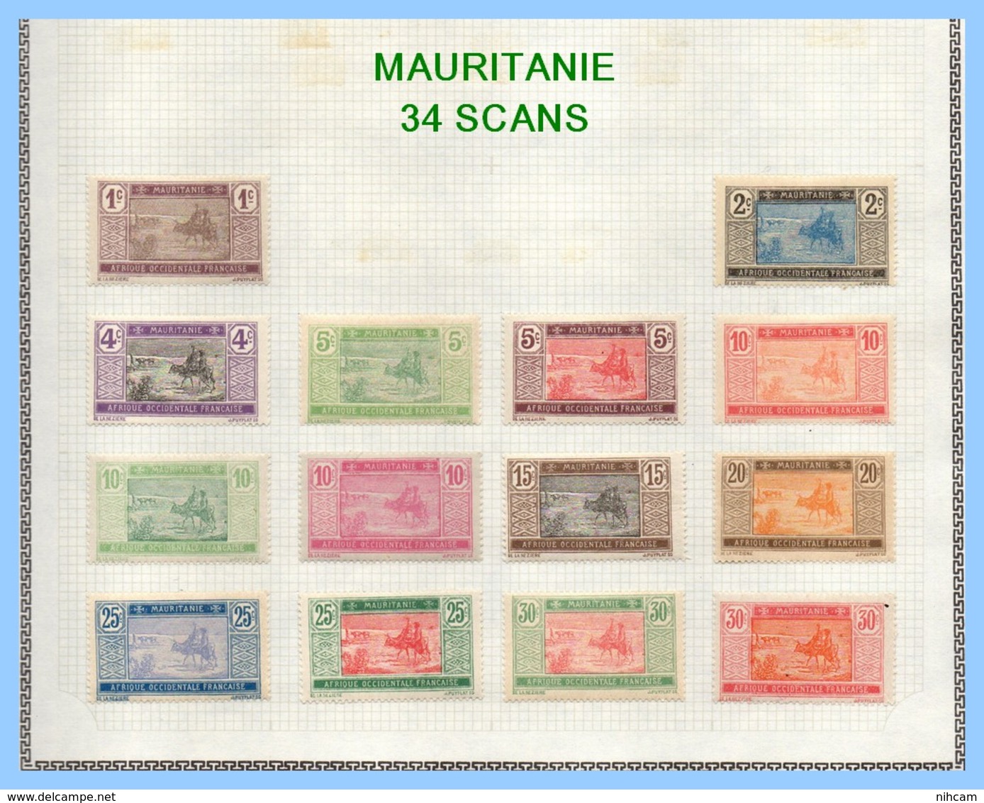 Collection MAURITANIE 34 SCANS (1961 à 1974) (cote 628 Euros) TP PA Taxe * MH Et Blocs ** MNH TB à Profiter ! - Collezioni (in Album)