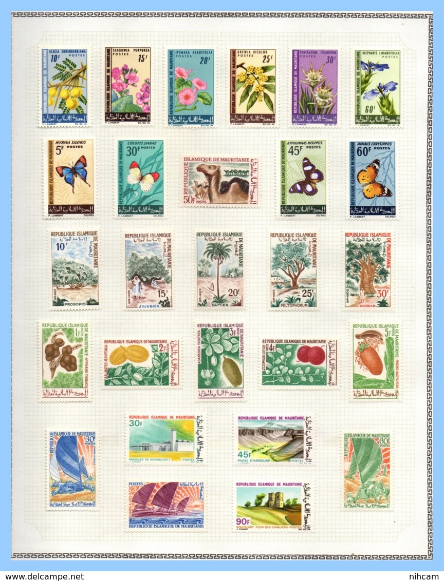 Collection MAURITANIE 34 SCANS (1961 à 1974) (cote 628 euros) TP PA Taxe * MH et Blocs ** MNH TB à profiter !