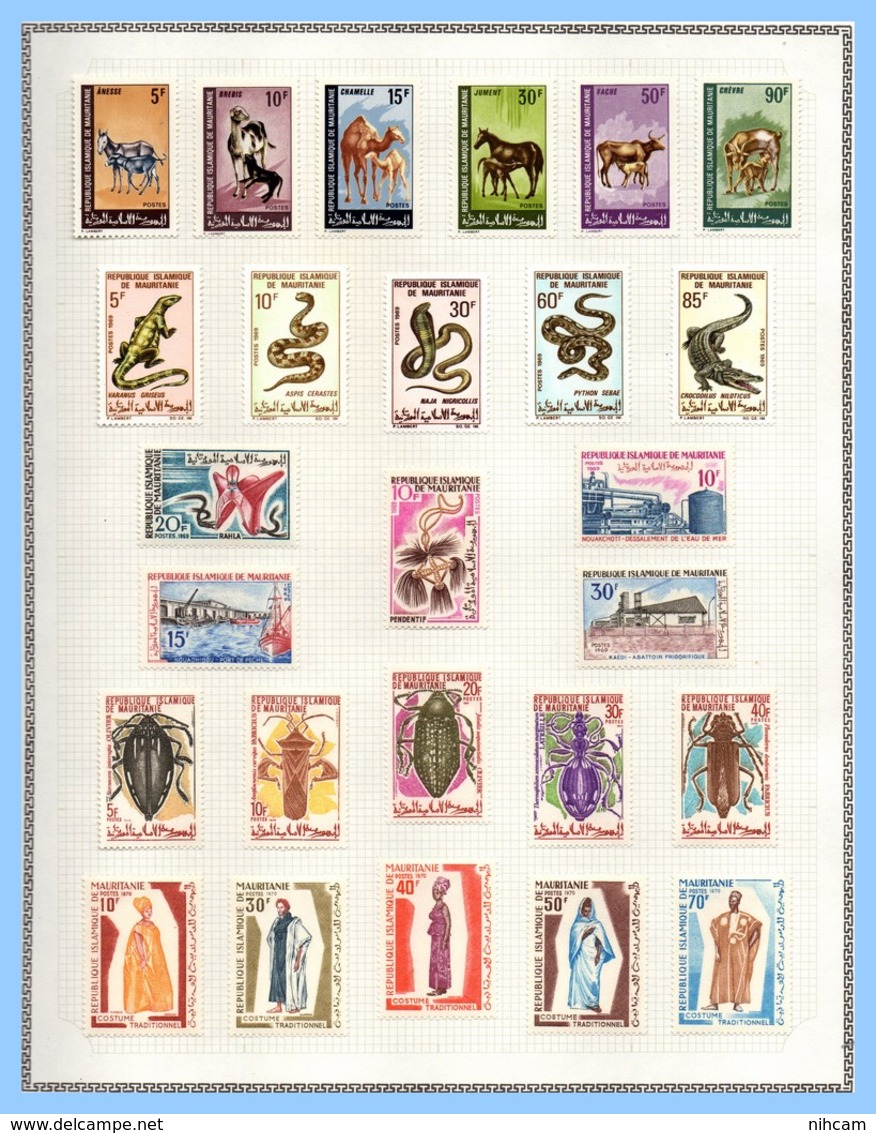 Collection MAURITANIE 34 SCANS (1961 à 1974) (cote 628 euros) TP PA Taxe * MH et Blocs ** MNH TB à profiter !