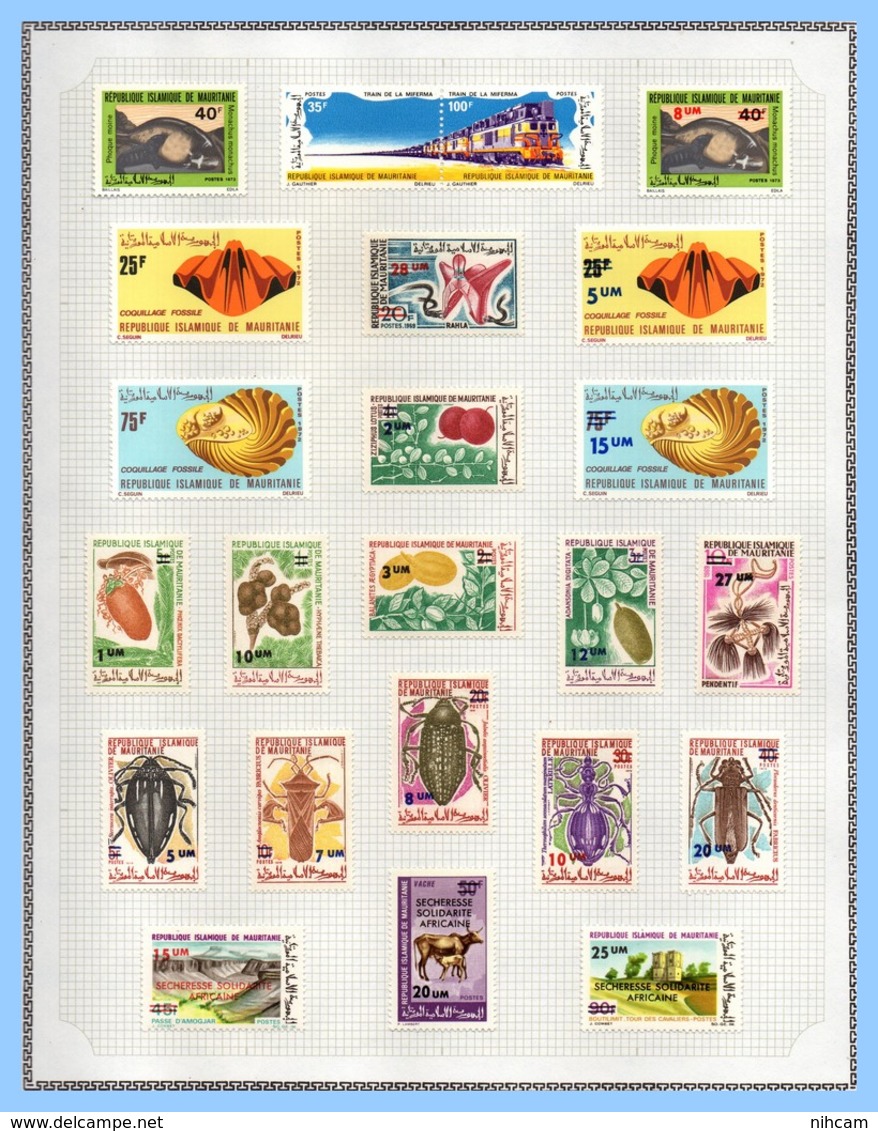 Collection MAURITANIE 34 SCANS (1961 à 1974) (cote 628 euros) TP PA Taxe * MH et Blocs ** MNH TB à profiter !