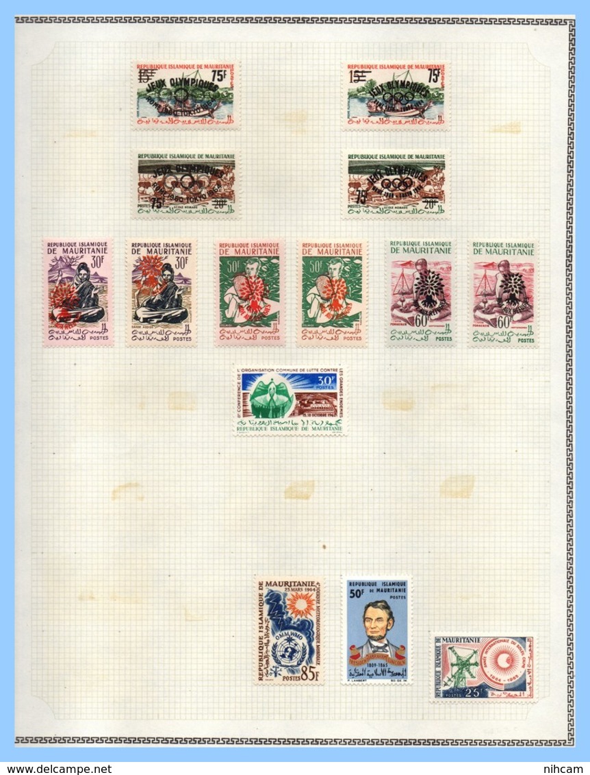 Collection MAURITANIE 34 SCANS (1961 à 1974) (cote 628 euros) TP PA Taxe * MH et Blocs ** MNH TB à profiter !