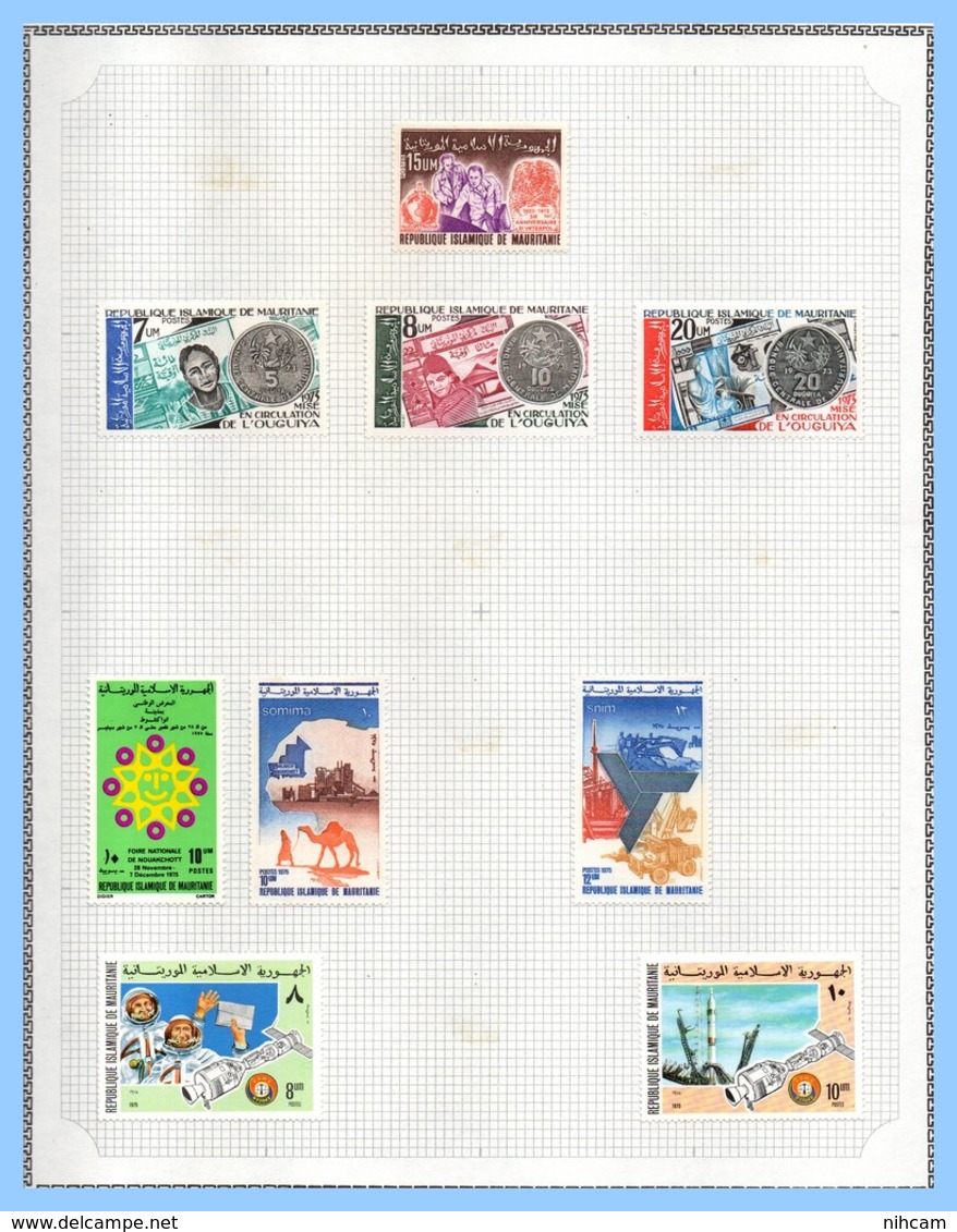 Collection MAURITANIE 34 SCANS (1961 à 1974) (cote 628 euros) TP PA Taxe * MH et Blocs ** MNH TB à profiter !