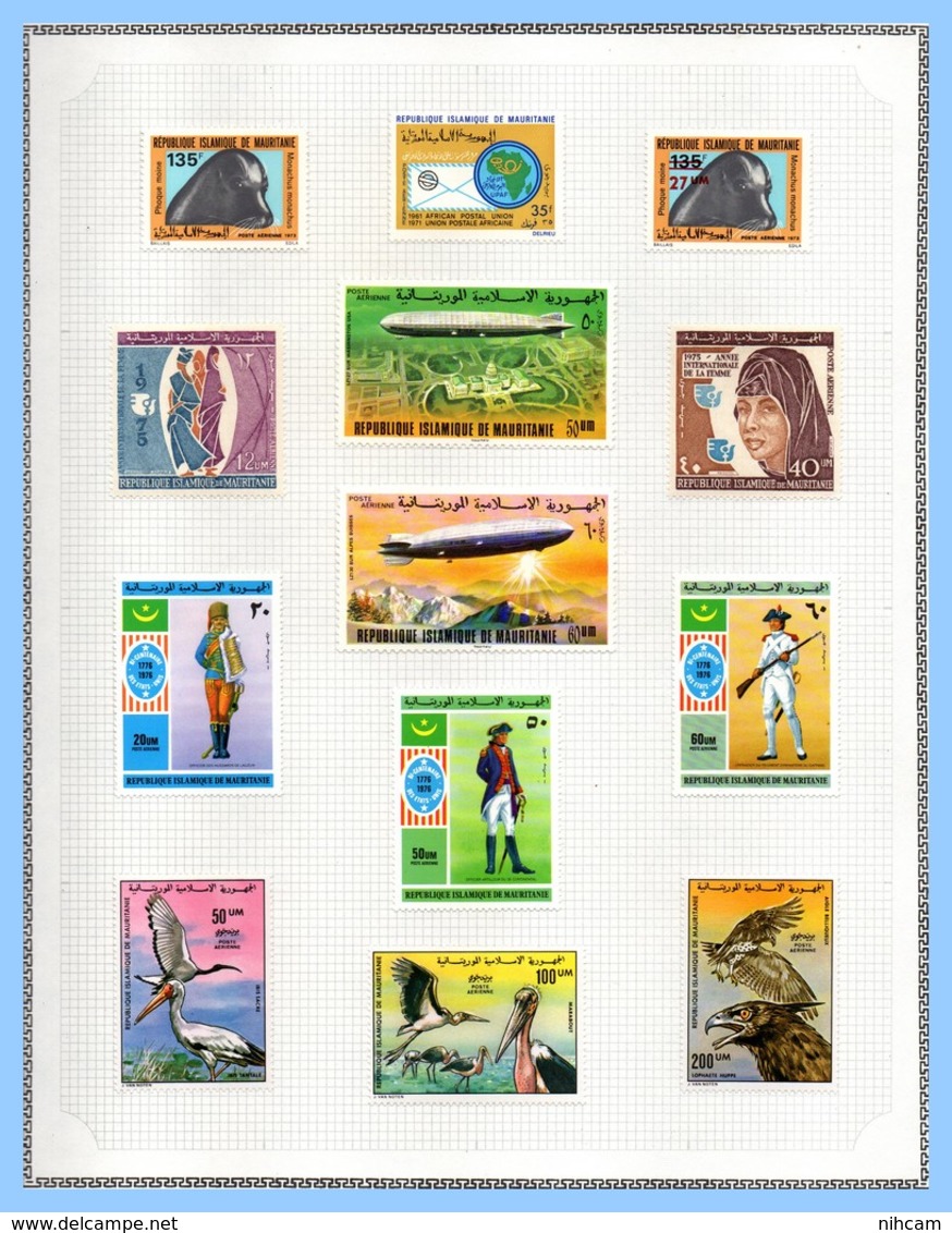 Collection MAURITANIE 34 SCANS (1961 à 1974) (cote 628 euros) TP PA Taxe * MH et Blocs ** MNH TB à profiter !