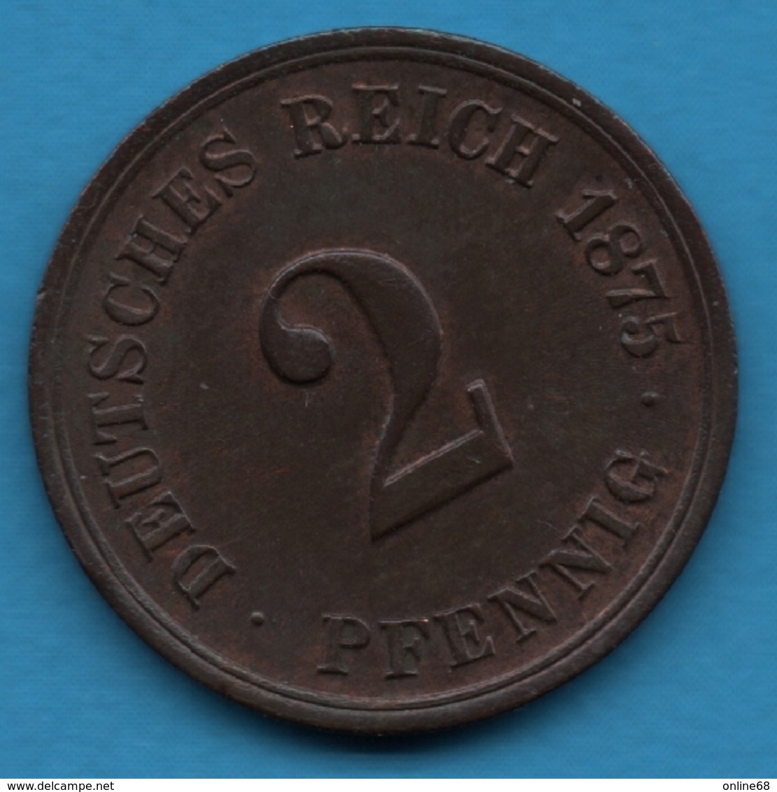 DEUTSCHES REICH 2 PFENNIG 1875 G  KM# 2 - 2 Pfennig