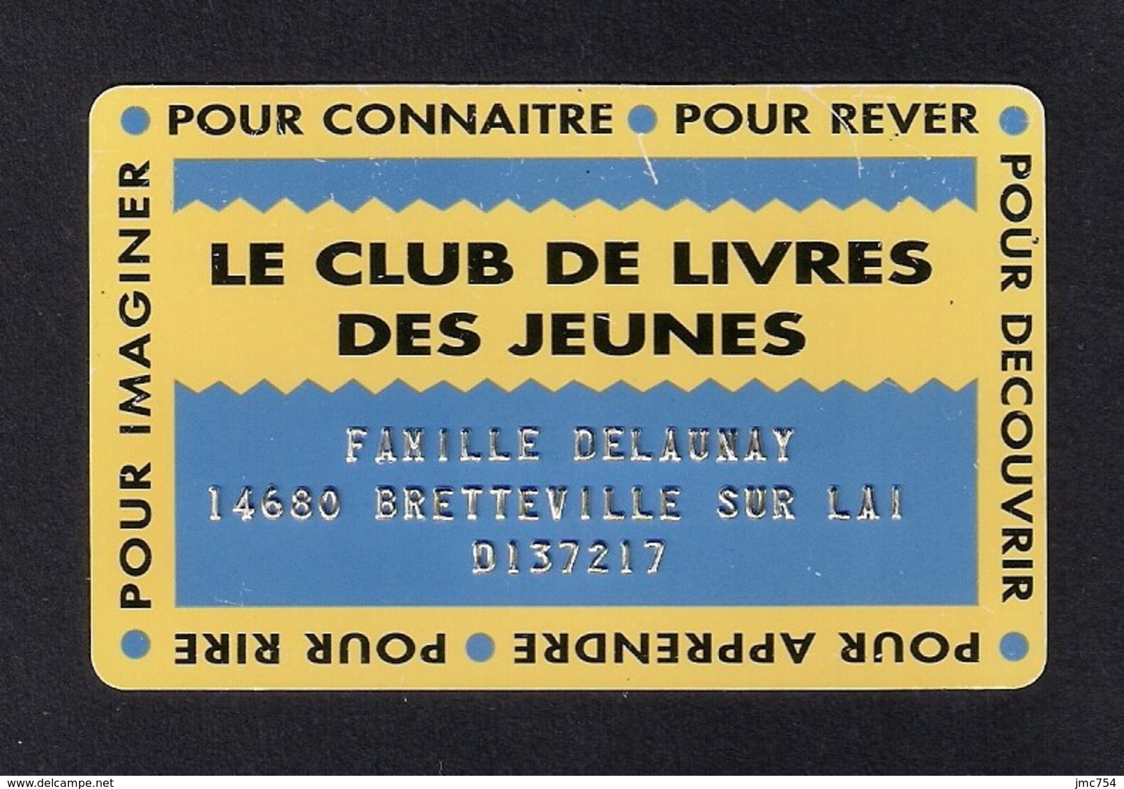 Carte De Membre Du Club De Livres Des Jeunes. - Other & Unclassified