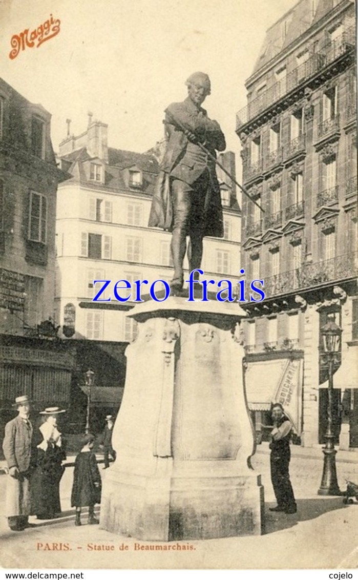 75 - Paris - Statue De Beaumarchais - Statues