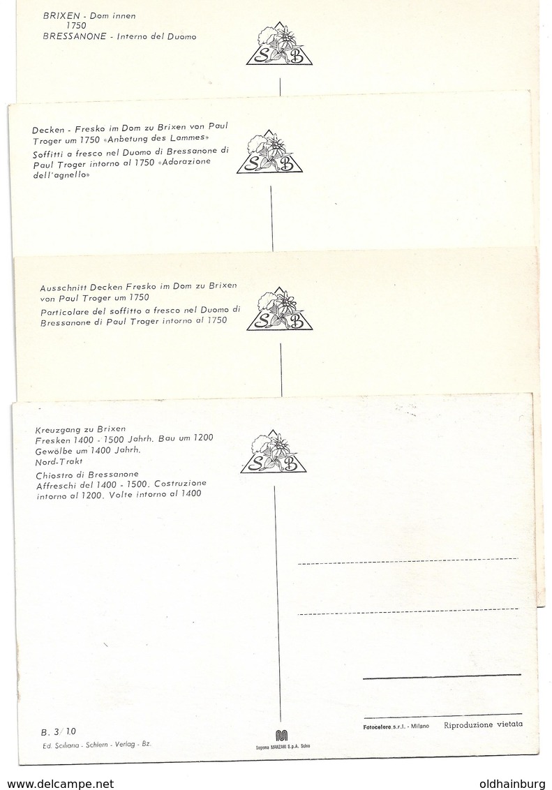 3020u: 4 AKs Dom Zu Brixen, Ca. 1970, Ungelaufen - Brixen Im Thale