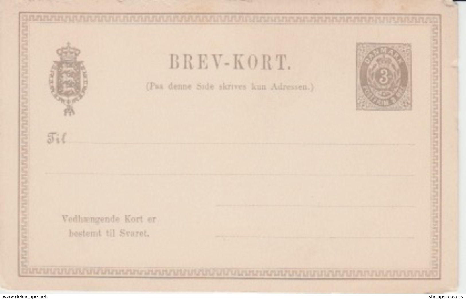 DENMARK POSTKARTEN BREV-KORT - Entiers Postaux