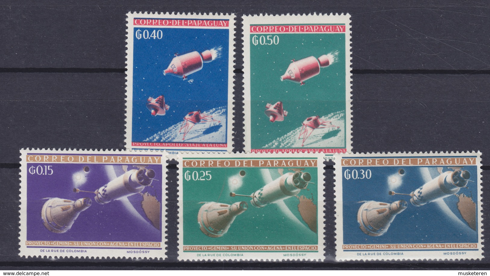 Paraguay 1964 Mi. 1295-99 Weltraumforschung MNH** - Paraguay