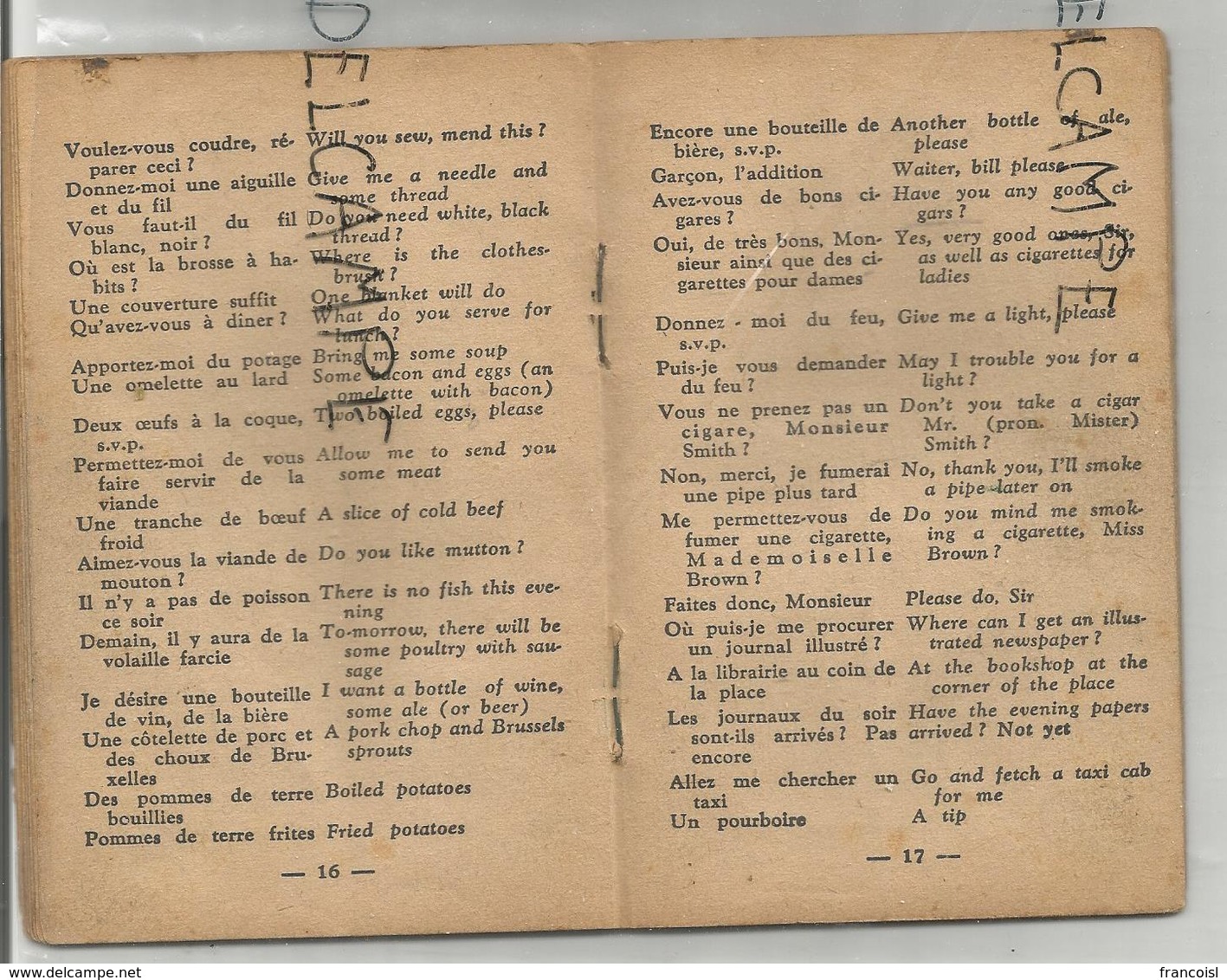 Petit Manuel De Conversation Courante Française-anglaise. Phrases Et Mots Usuels. - Dizionari