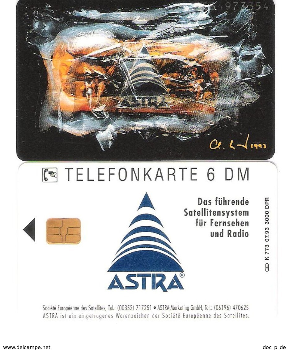 Germany - K 773  07/93 - Astra Satelliten Sytem - K-Series: Kundenserie