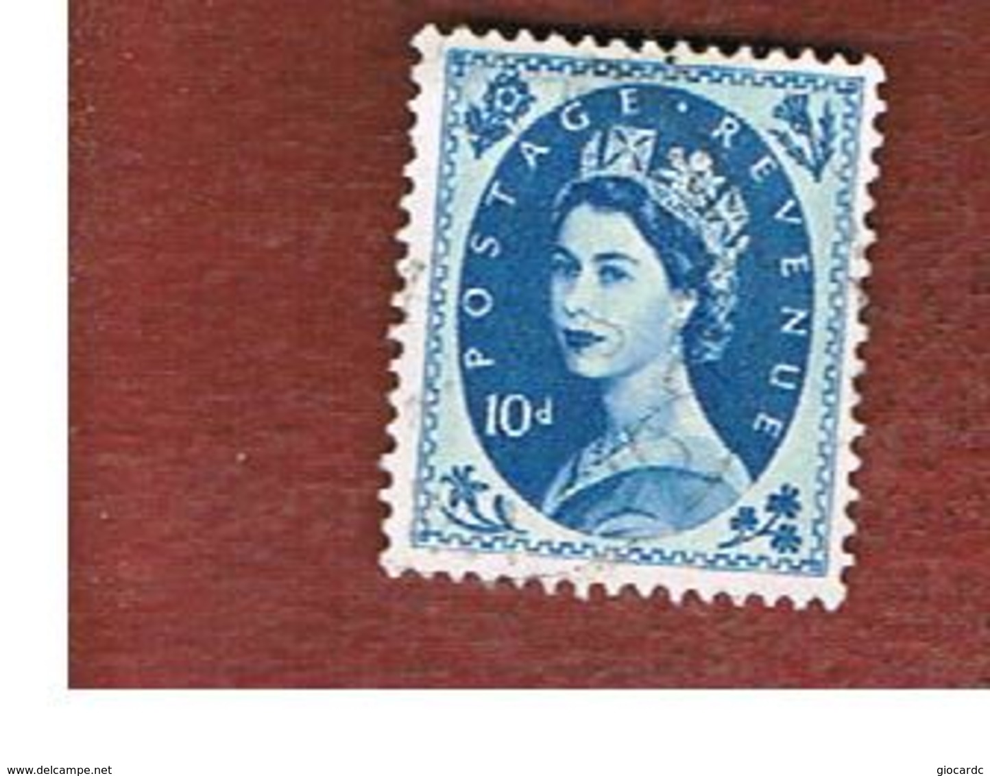 GRAN BRETAGNA (UNITED KINGDOM) -  SG 617d  -  1954 - ELIZABETH II  10    - USED° - Usati