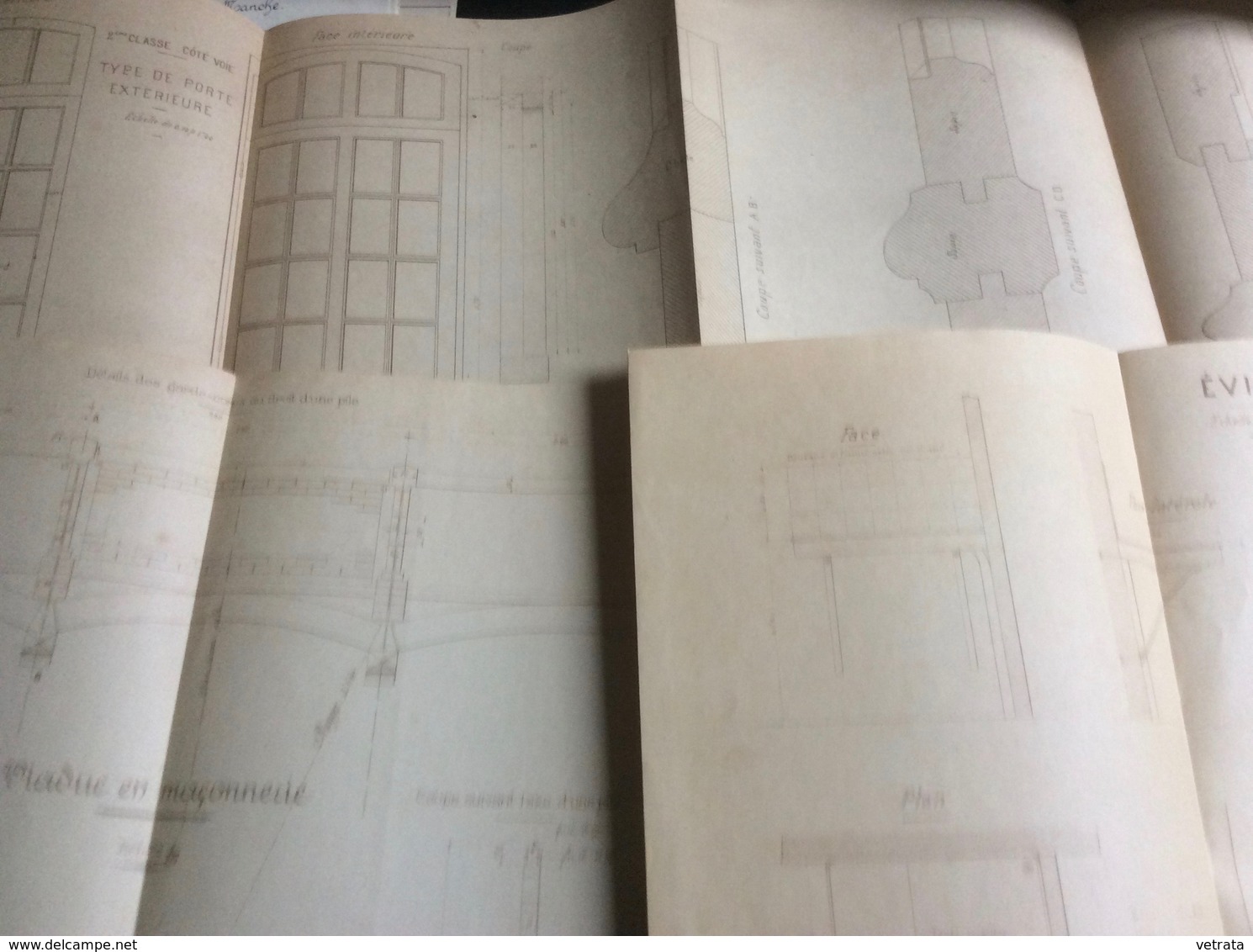 13 Plans d’architecte & un mémoire de 30 pages, Projets pour les Chemins de Fer de la Manche, 1907