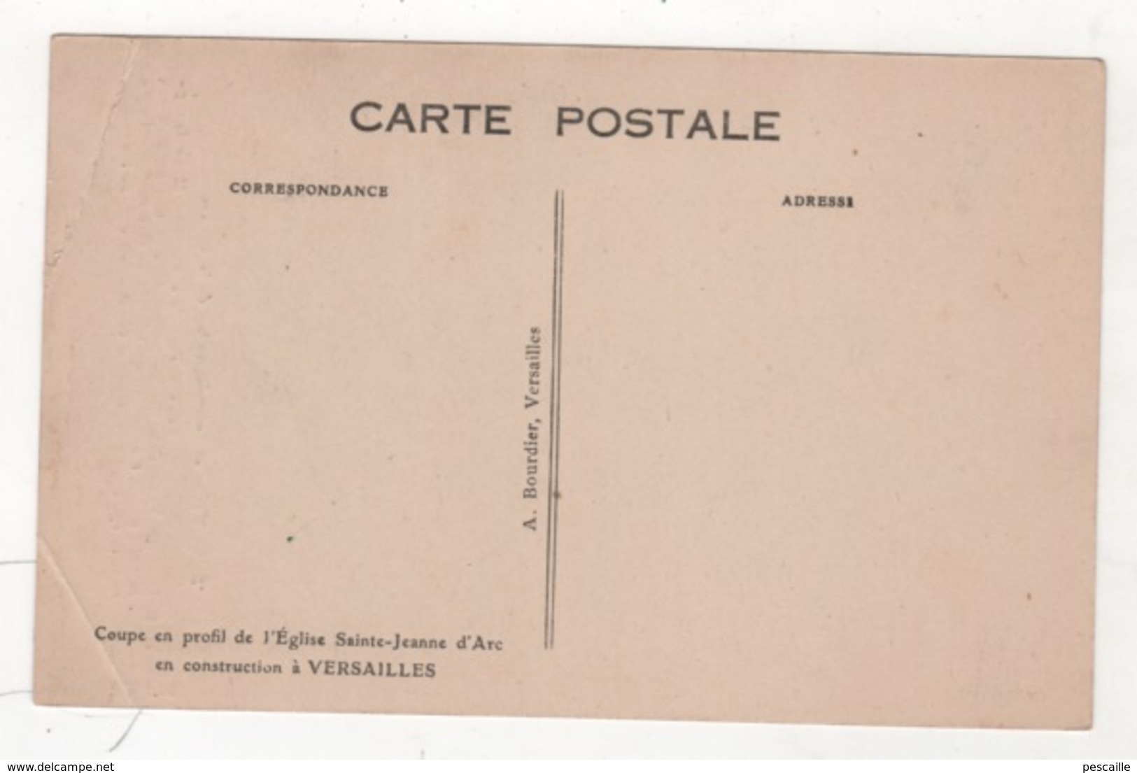 78 YVELINES - CP EGLISE Ste JEANNE D'ARC DE VERSAILLES ( PLAN EN COUPE ) - EGLISE VOTIVE ET COMMEMORATIVE DE LA GUERRE - Versailles