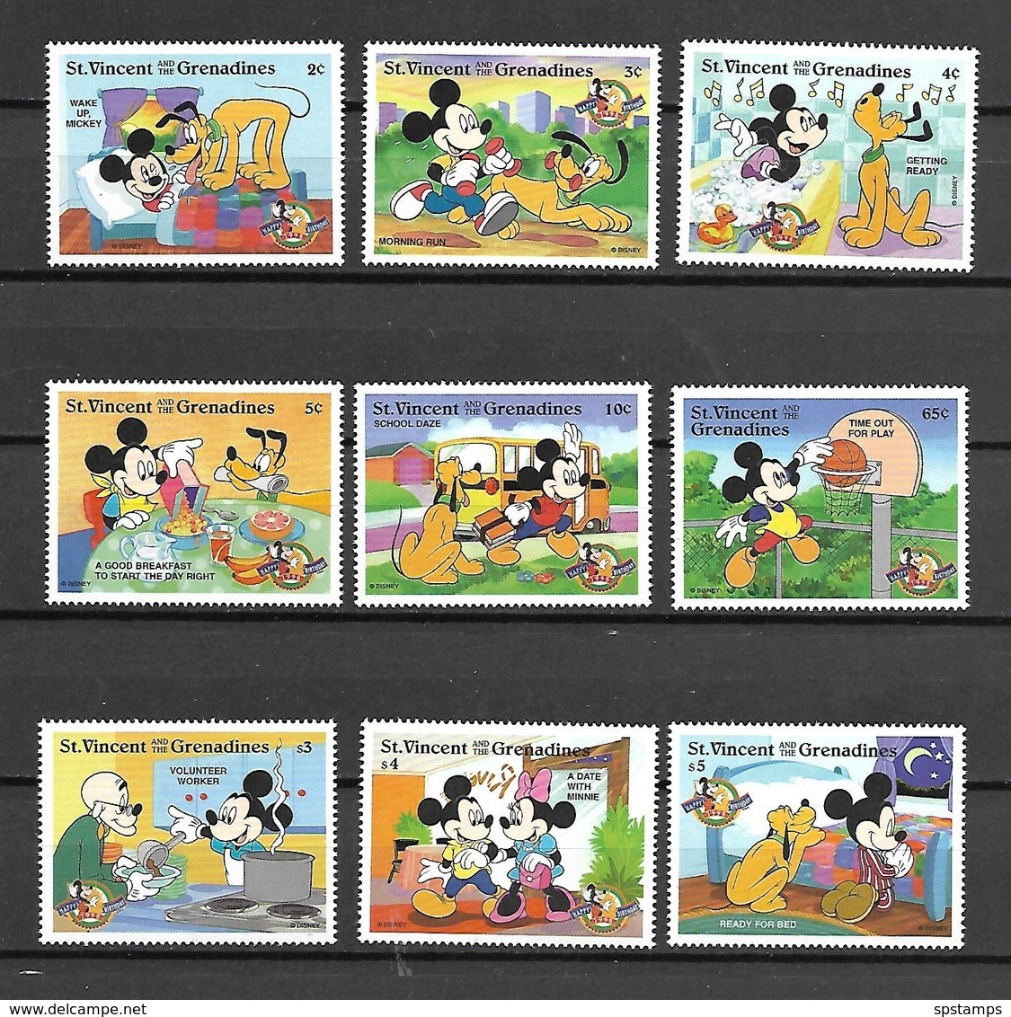 Disney Set St Vincent Gr 1998 70 Years Micky Mouse MNH - Disney