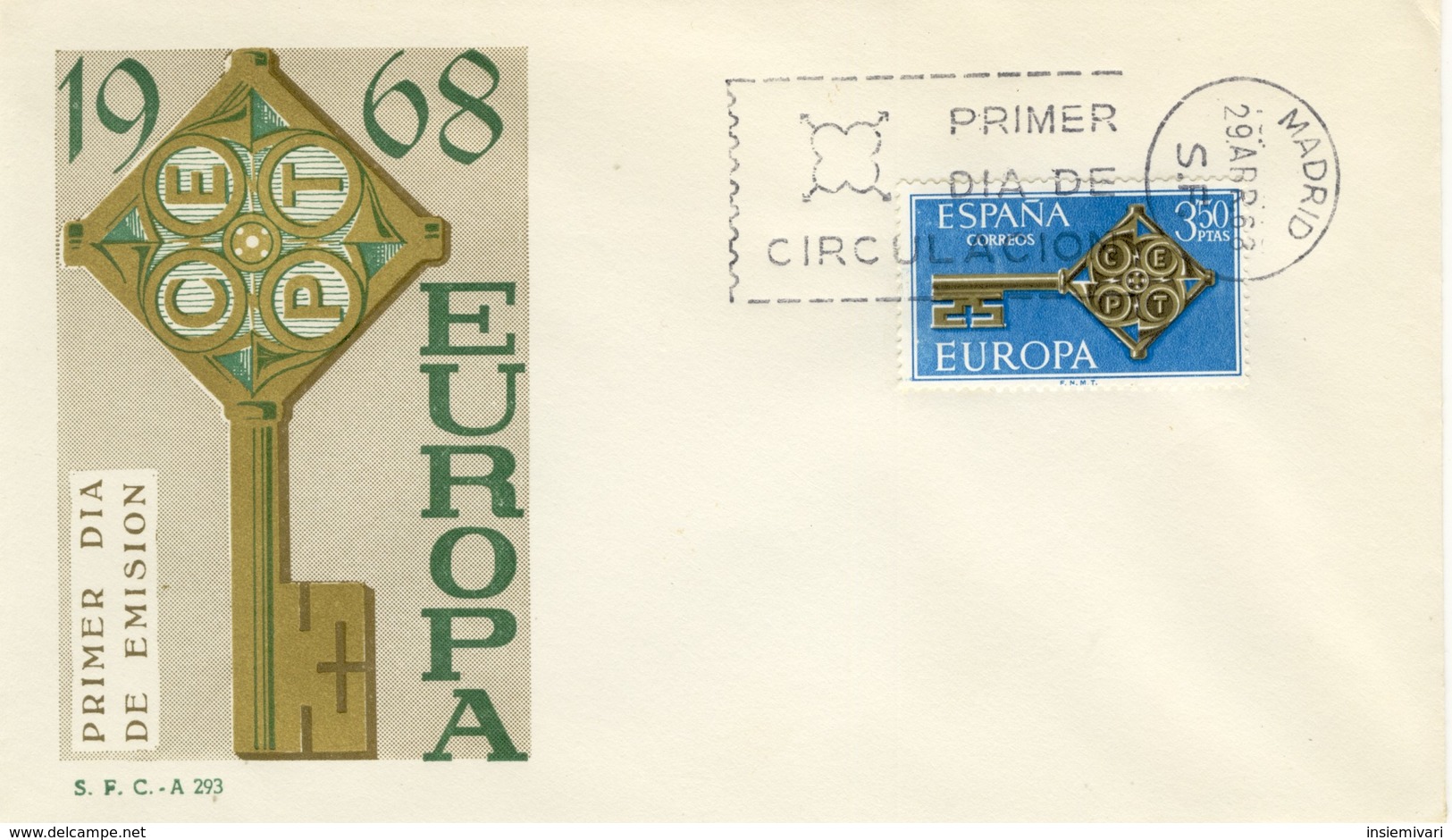 1968 - SPAGNA - EUROPA - BUSTA FDC.+15 - FDC