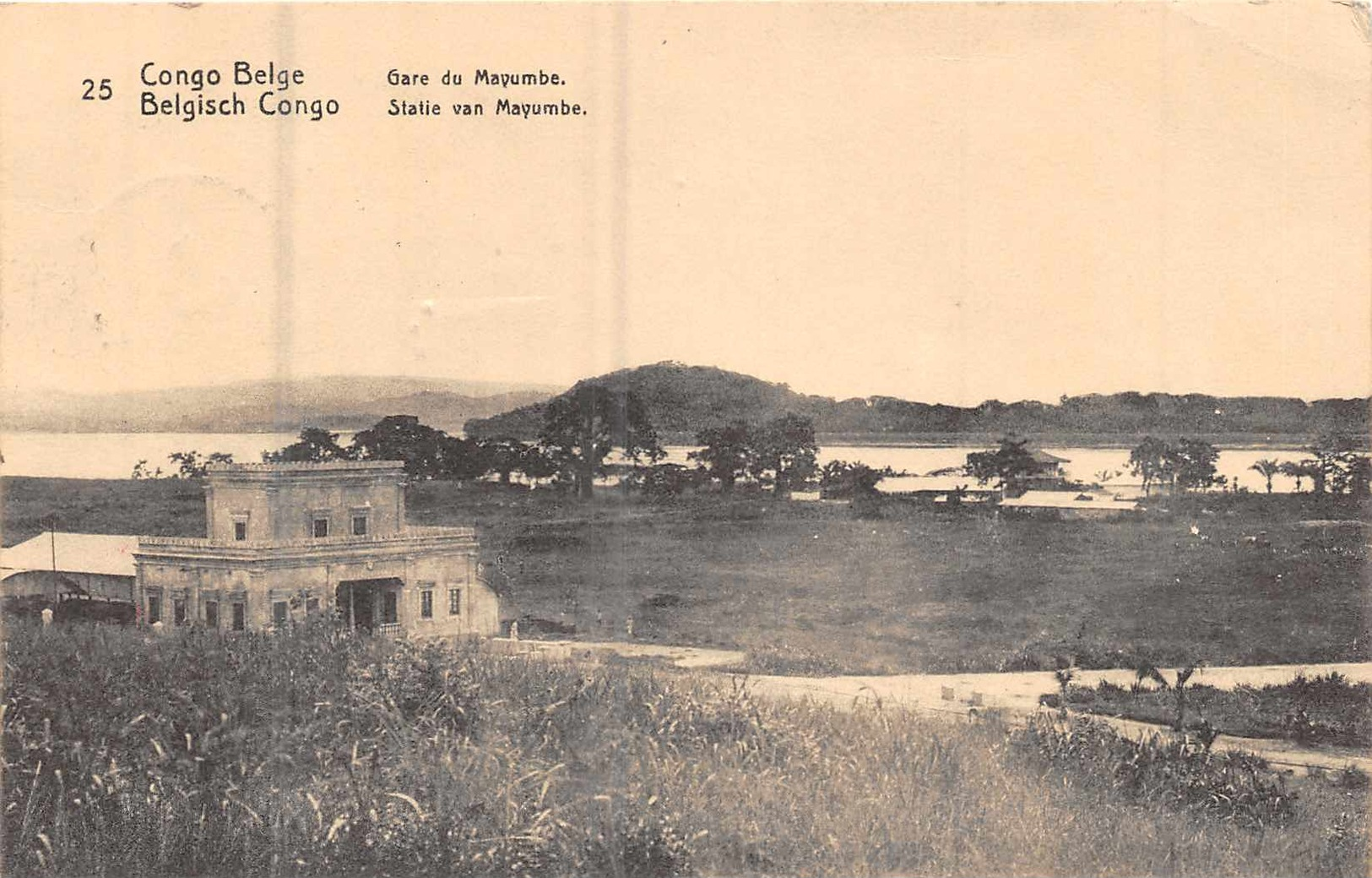 CONGO BELGE - Entier Postal 1918    - Cachet Leopoldville -  Sur Carte Postale  De La Gare De Mayumbe - Entiers Postaux