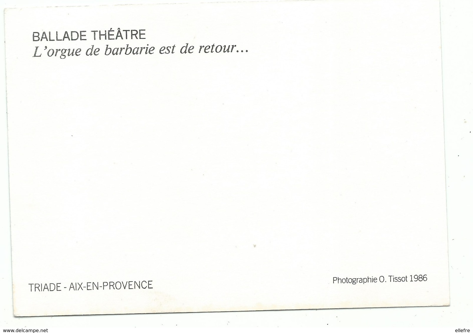 CPM Aix En Provence Triade Chanteur Et Musicien Des Rues Orgue De Barbarie En Gros Plan Photo Tissot 1986 - Musique Et Musiciens