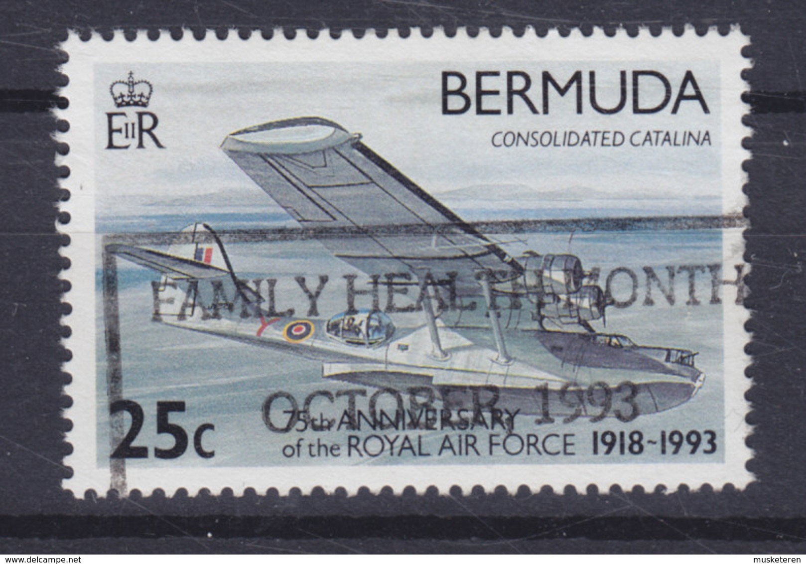 Bermuda 1993 Mi. 635      25 C Royal Air Force Flugboot Consolidated Catalina - Bermuda