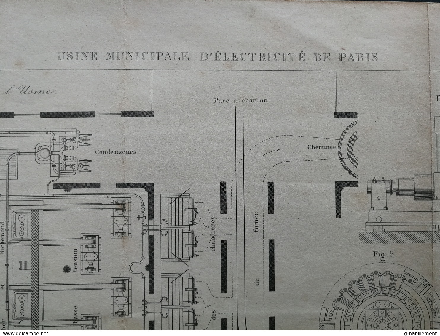 ANNALES PONTS Et CHAUSSEES (Dep 75) - Plan D'Usine Municipale D'électricité De Paris - Graveur Macquet 1890 (CLB88) - Architecture