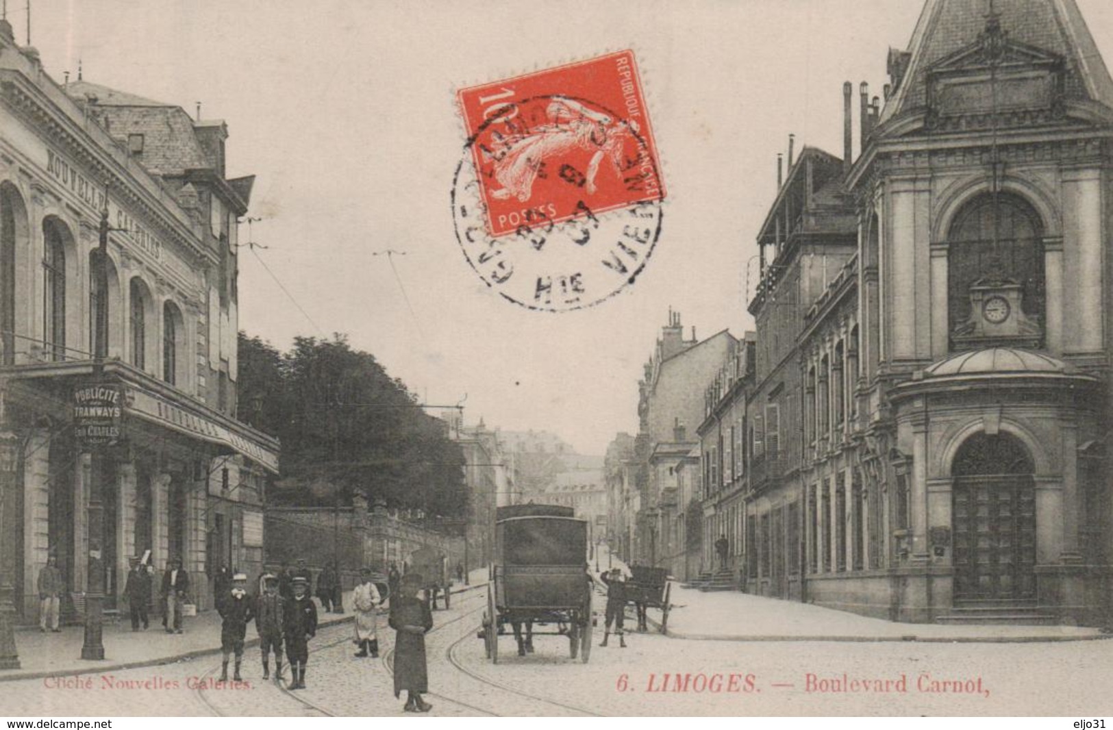 CPA LIMOGES  @ BD CARNOT @ - Other & Unclassified