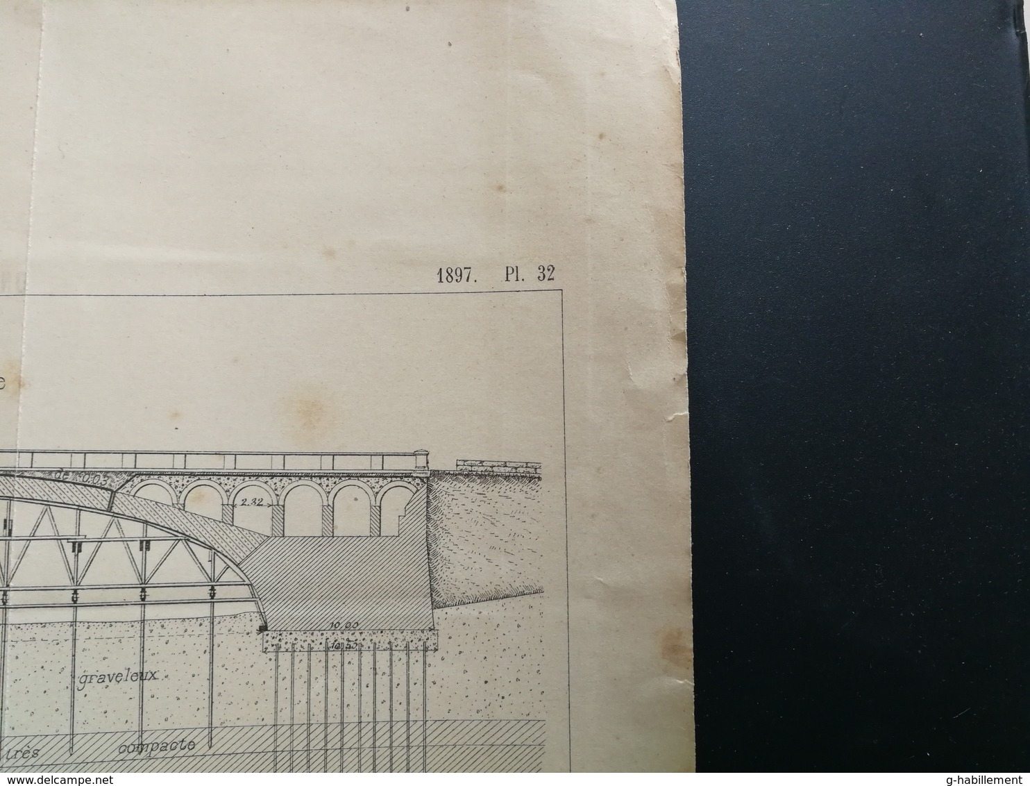 ANNALES PONTS Et CHAUSSEES (Dep 25) - Plan Du Pont Sur Le Doubs à Verdun - Imp L.Courtier 1897 (CLB93) - Travaux Publics