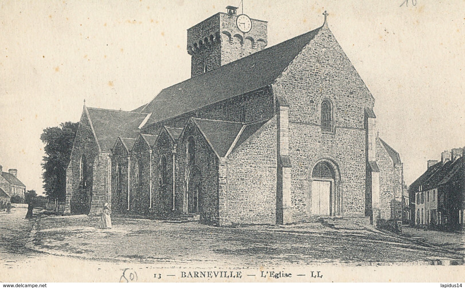 AN 13 / C P A     - BARNEVILLE      - (50)  L'EGLISE - Barneville