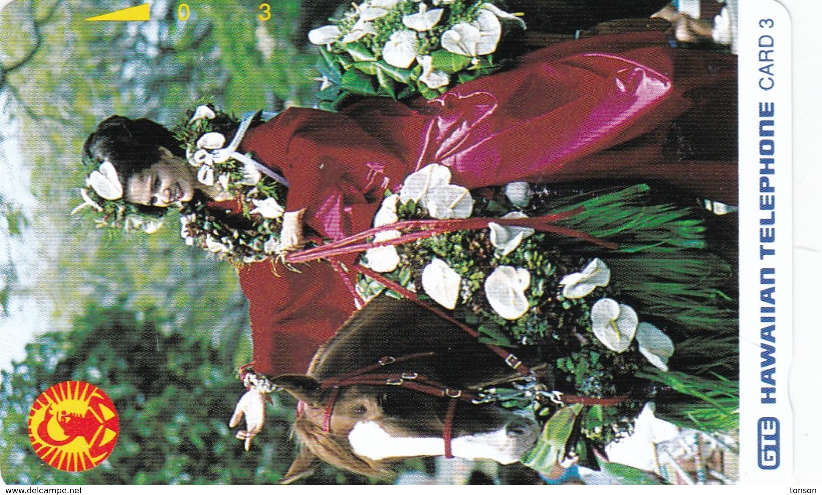 Hawaii, HAW-17, Aloha Festival - Pa'u Rider, Horse, Woman, Flowers, Mint, 2 Scans - Hawaii