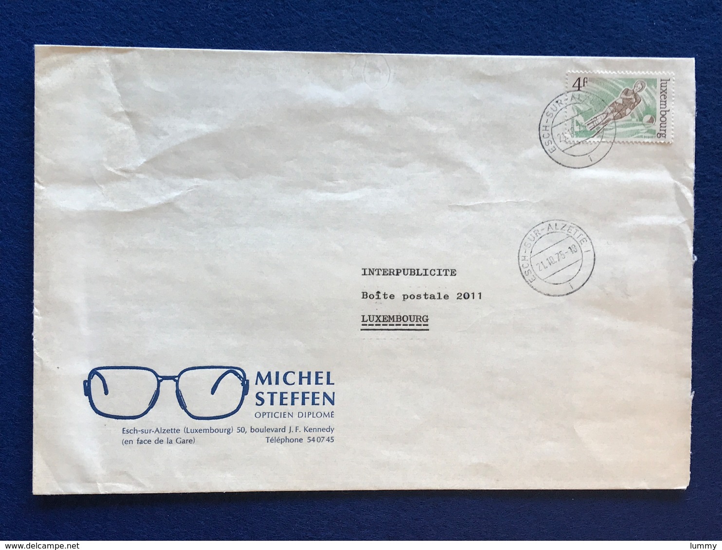Luxembourg - Enveloppe - Michel Steffen Opticien - Esch-sur-Alzette - 21.10.75 - Lettres & Documents
