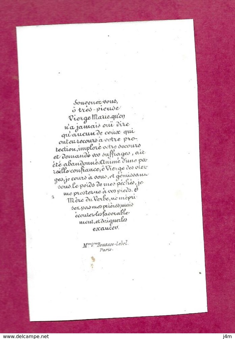 IMAGE PIEUSE De 1850..édit Vve Bouasse Lebel..."Je Me Reposerai Dans Le COEUR De MARIE" - Santini