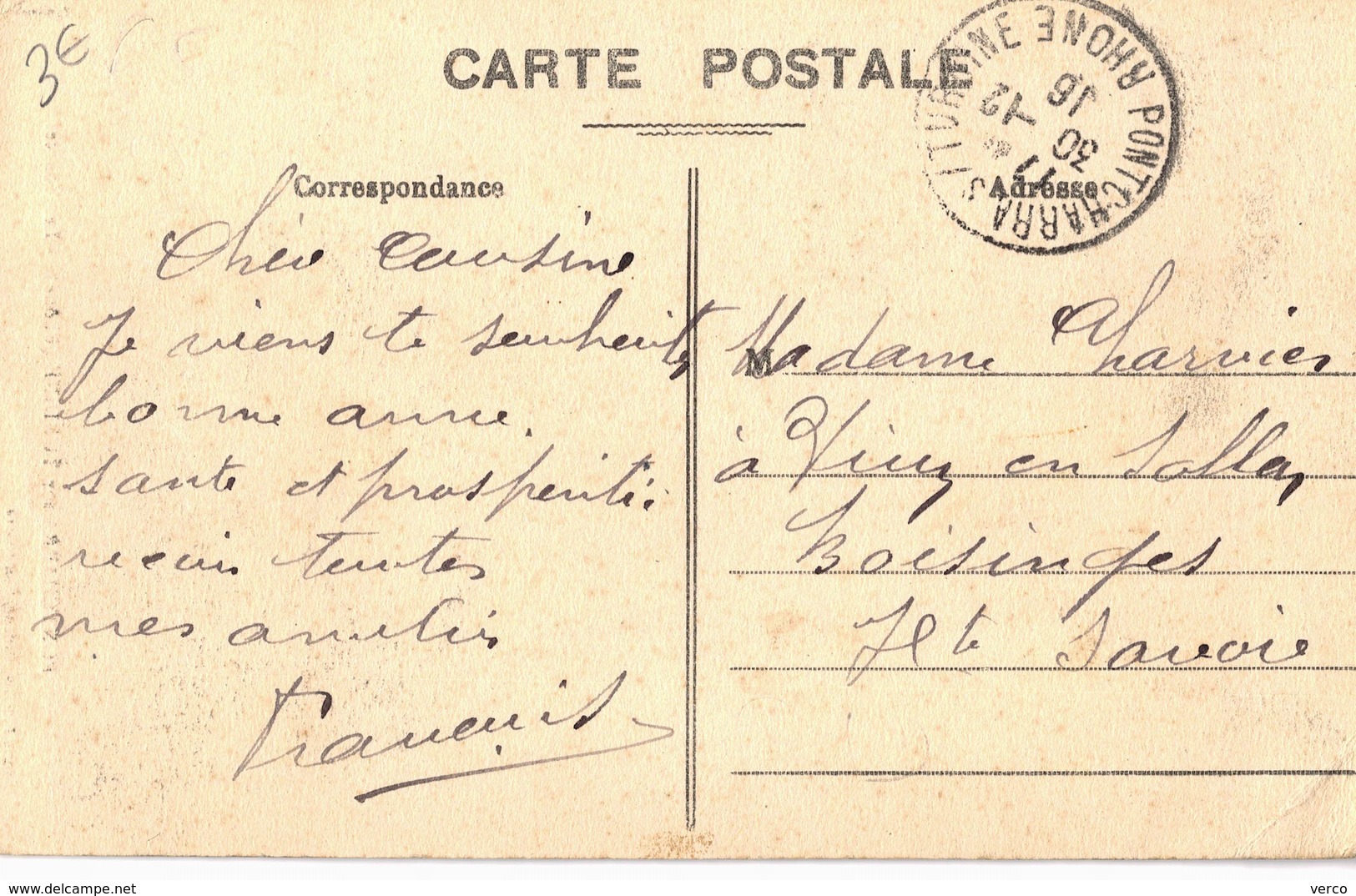 Carte Postale Ancienne De PONTCHARRA Sur TURDINE - Pontcharra-sur-Turdine
