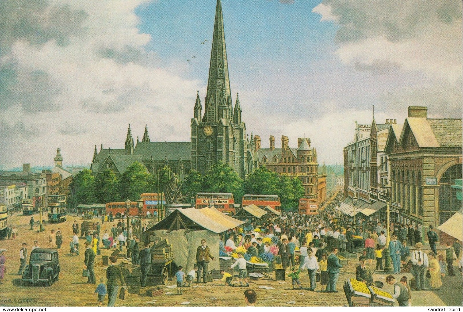 Modern Postcard Of The Old Bull Ring, Birmingham 1954 By Robert J Calvert(11218) - Coventry