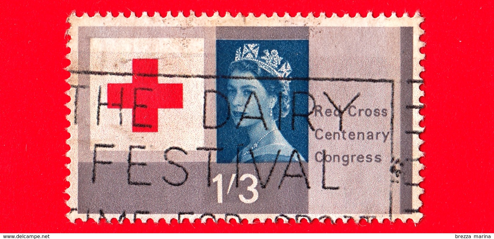 GB  UK GRAN BRETAGNA - Usato - 1963 - Cento Anni Della Croce Rossa - Congresso - Red Cross - 1'3 D - Usati