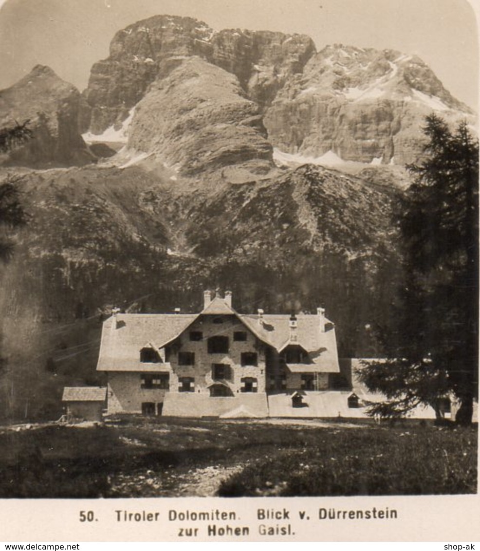 AK-1373/ Blick V. Dürrenstein Dolomiten Südtirol Italien NPG Stereofoto Ca.1905 - Photos Stéréoscopiques