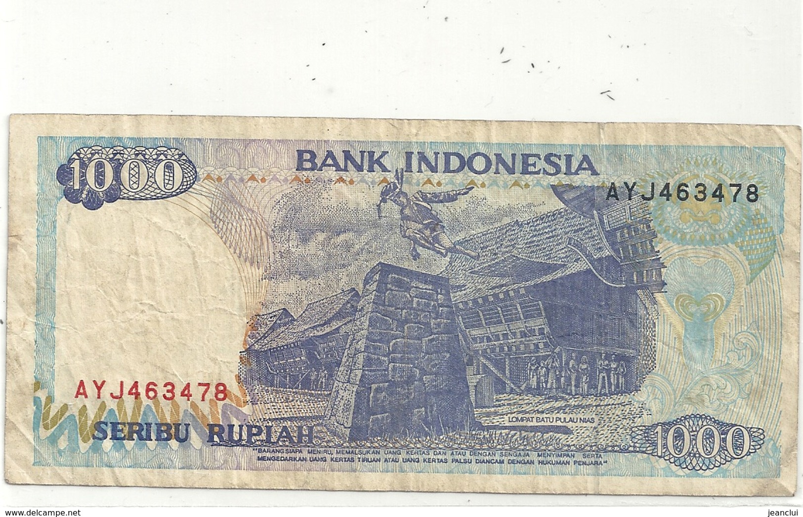 BANK INDONESIA . 1.000 RUPIAH    . 2 SCANES - Indonésie