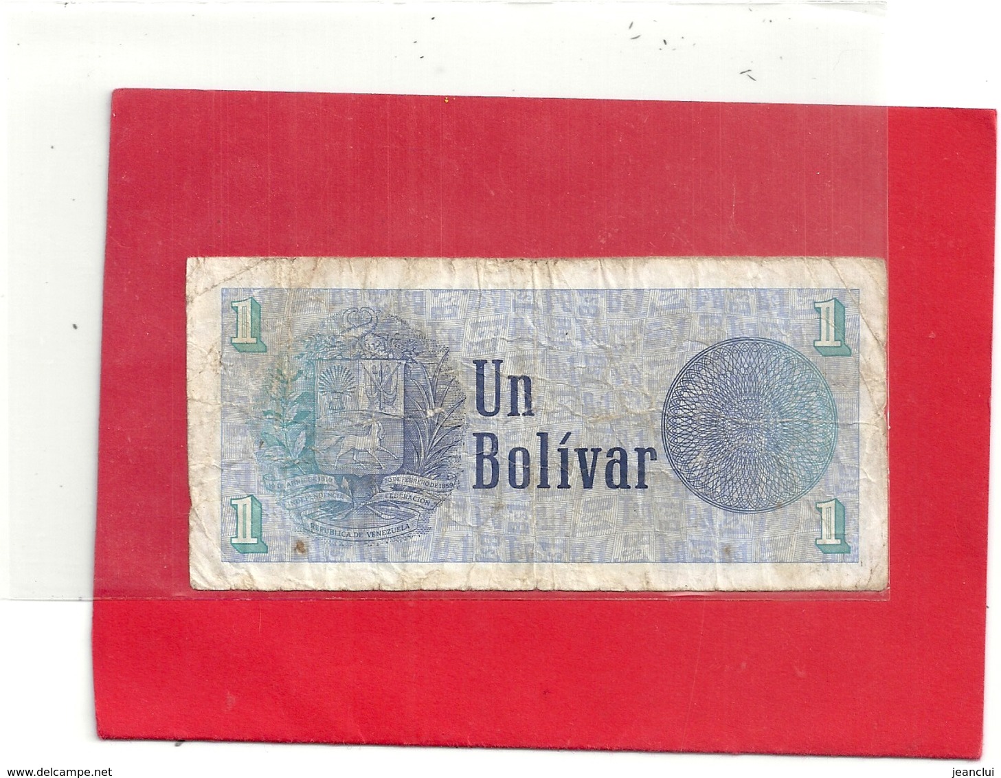 BANCO CENTRAL DE VENEZUELA - UN BOLIVAR . 5-10-1989 . N° A 13271121   . 2 SCANES - Venezuela