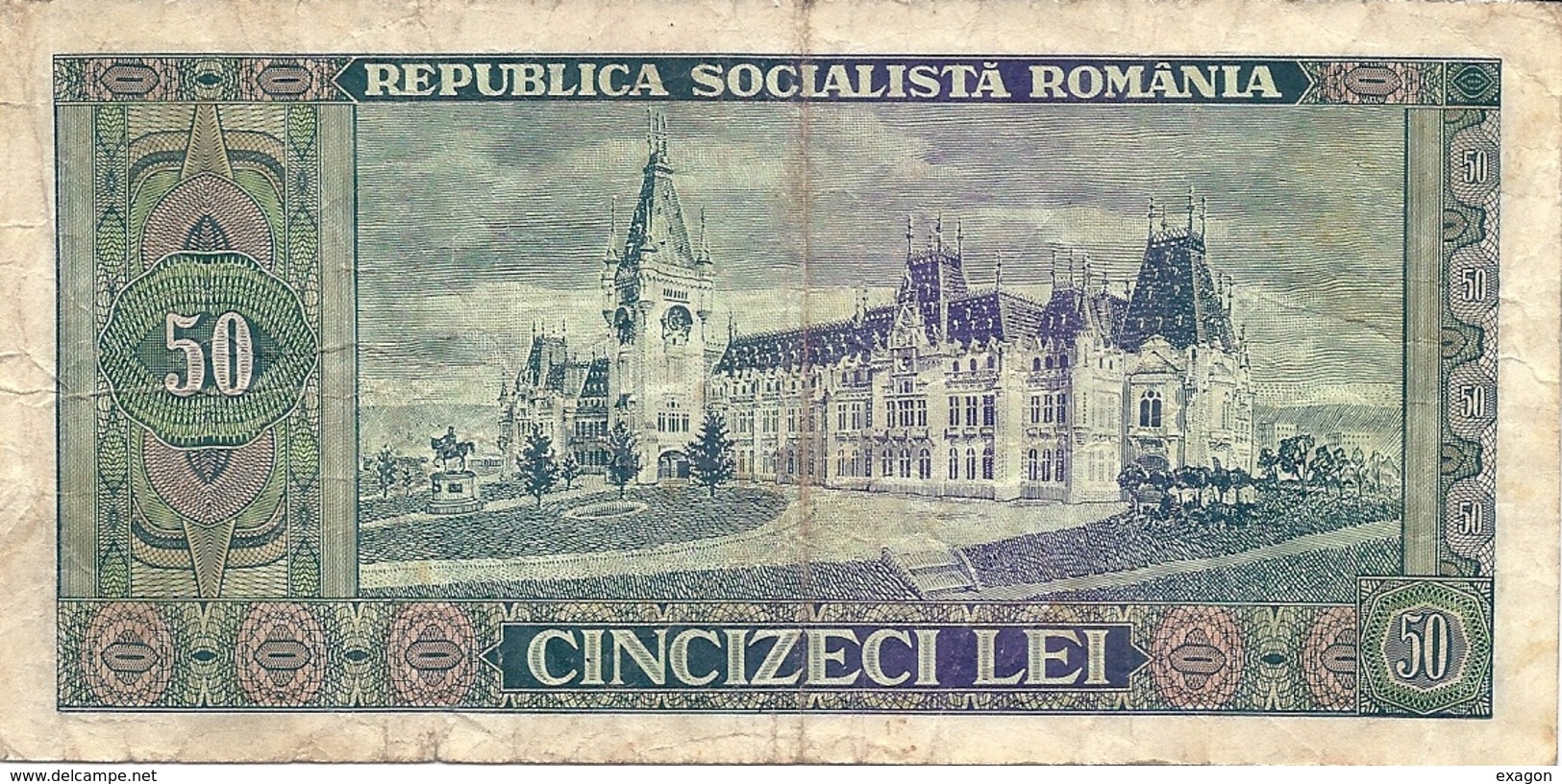 N.  1 Banconota  Da 50  LEI -    ROMANIA   REPUBBLICA  SOCIALISTA  -  Anno 1966. - Rumania