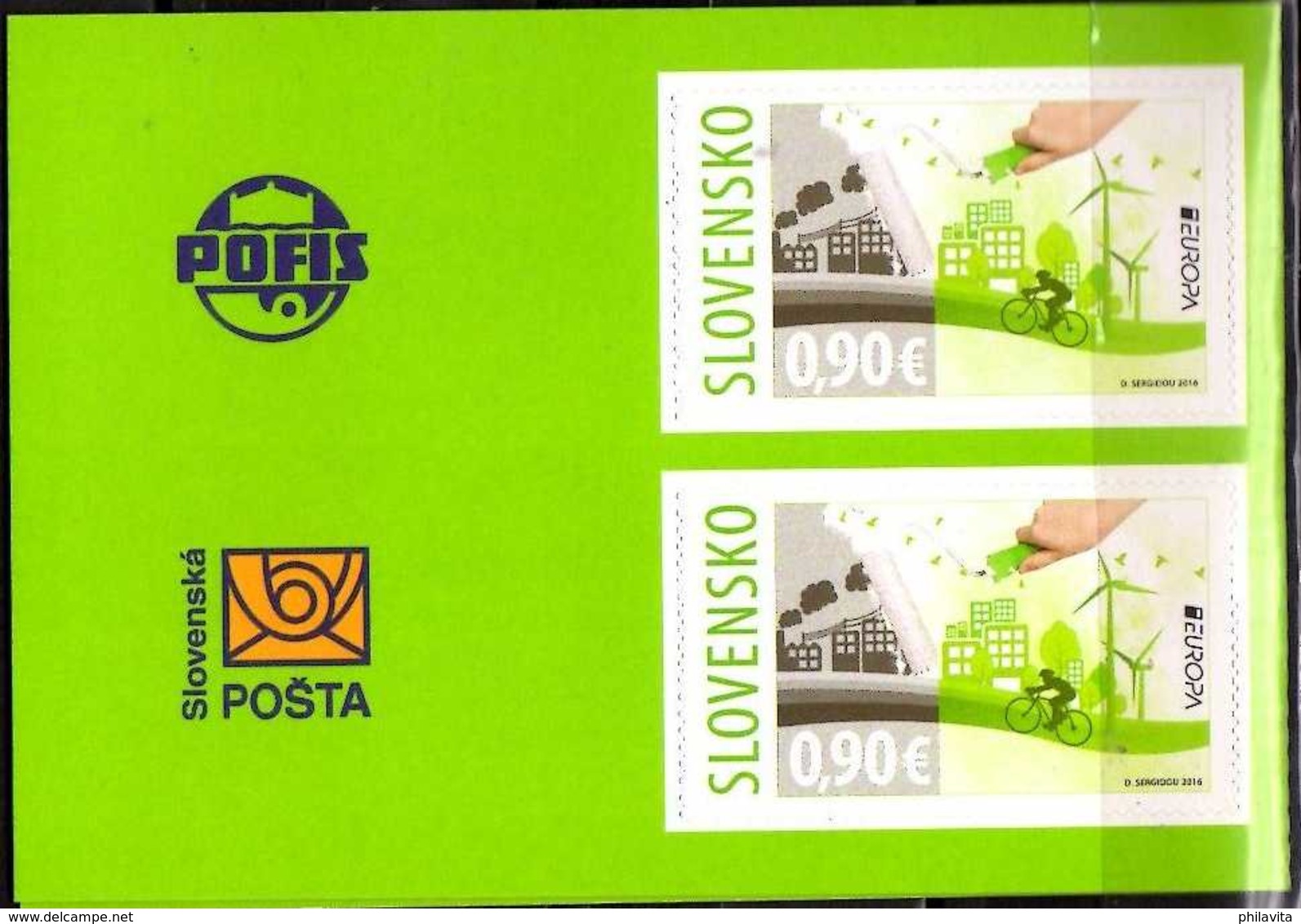 2016 - Slovakia -Europa CEPT Think Green 2v From Booklet - Paper - MNH** MI 790 - Ungebraucht